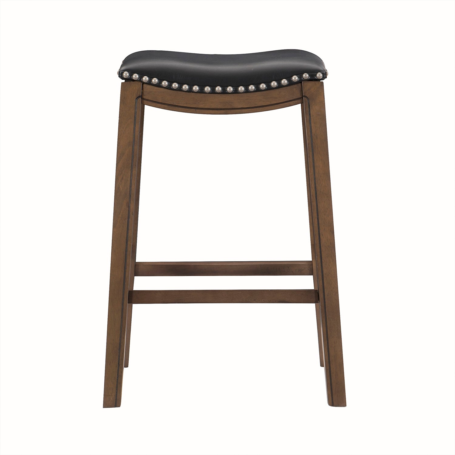 Homelegance 29" Counter Height Wooden Saddle Seat Barstools, Black (2 Pack) - VMInnovations
