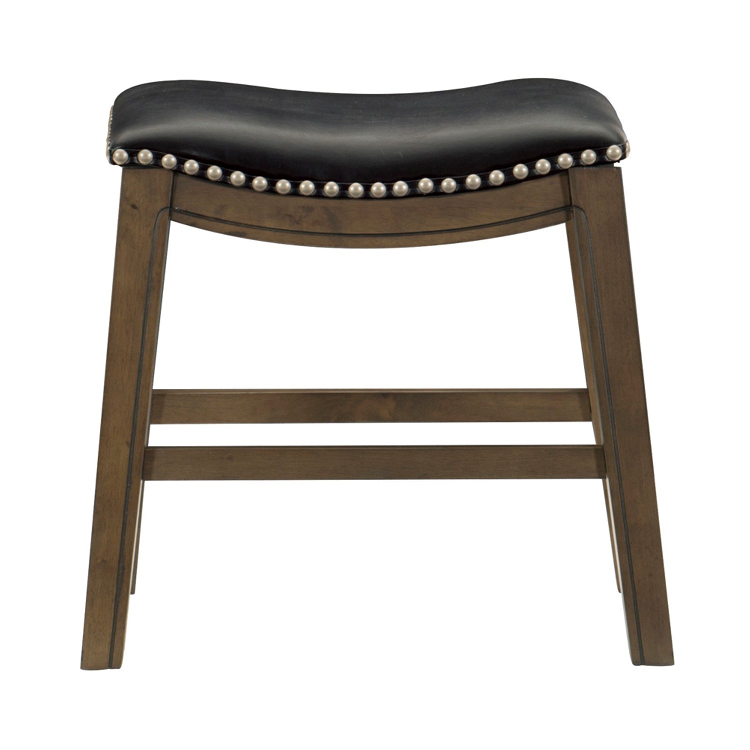 Homelegance 18" Dining Height Wooden Bar Stool Saddle Seat Barstool, Black Brown - VMInnovations
