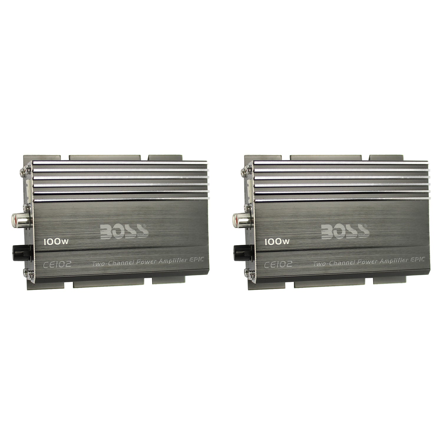 BOSS CE102 100 Watt 2 Channel Car/Motorcycle/ATV Audio Power Amplifier (2 Pack)