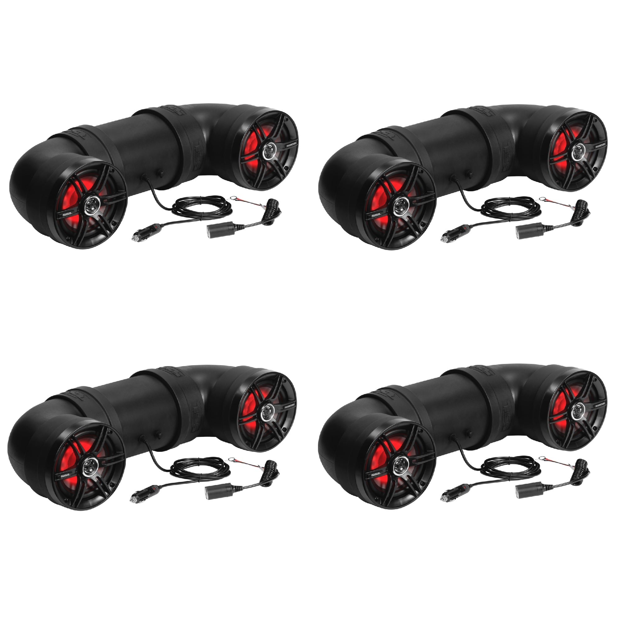 Soundstorm BTB6L 6.5 Inch 450W Bluetooth AmpMarine UTV ATV Speaker (4 Pack)