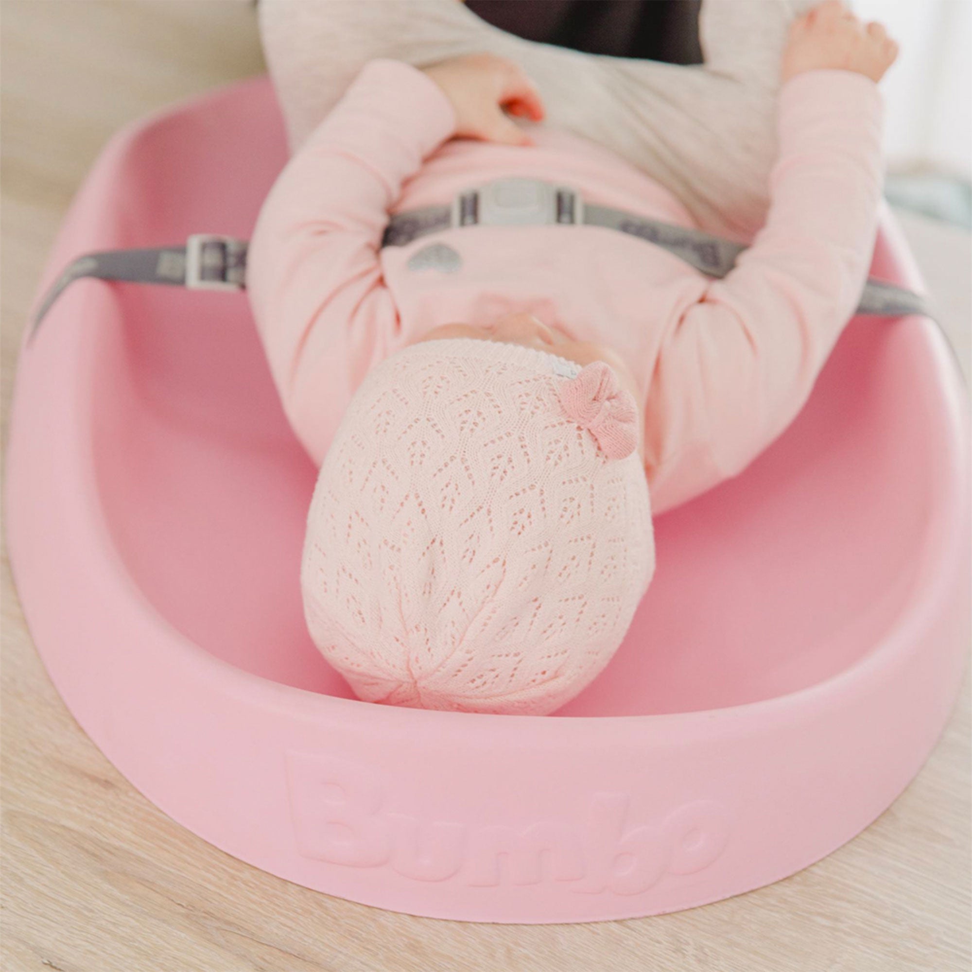 Bumbo Diaper Changing Pad, Contoured Support Baby Changing Mat, Pink (Open Box)