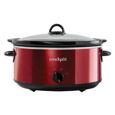 Crock-Pot 7 Quart Capacity Food Slow Cooker Home Cooking Kitchen Appliance, Red - VMInnovations