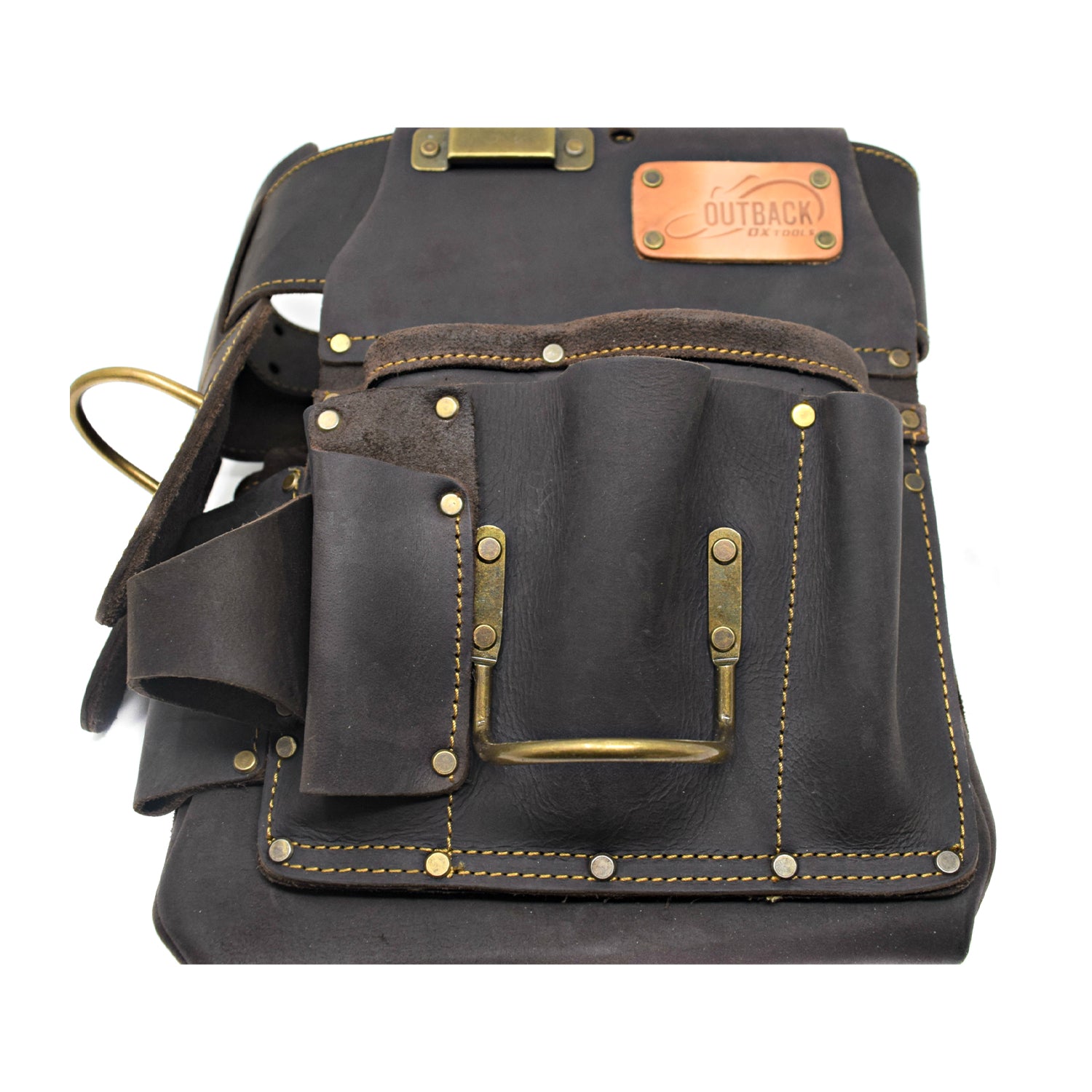 Outback OX Oil Tanned Leather 22 Tool Pockets Drywaller's Rig, Brown (Open Box)