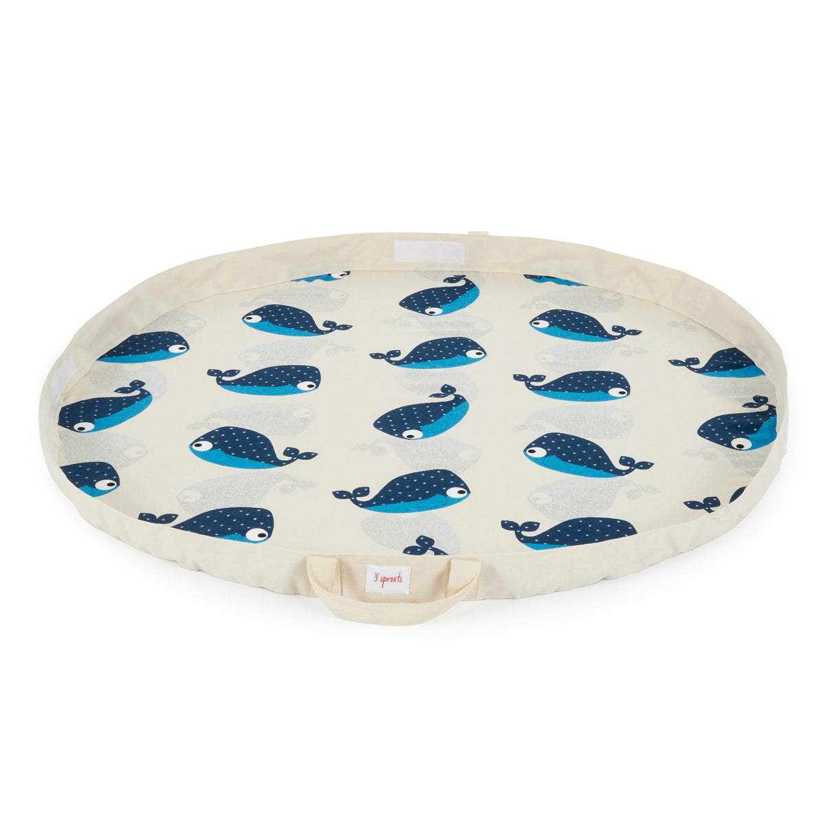 3 Sprouts Diaper Caddy & Convertible Toy Storage Bag/Play Mat, Blue Whale Design