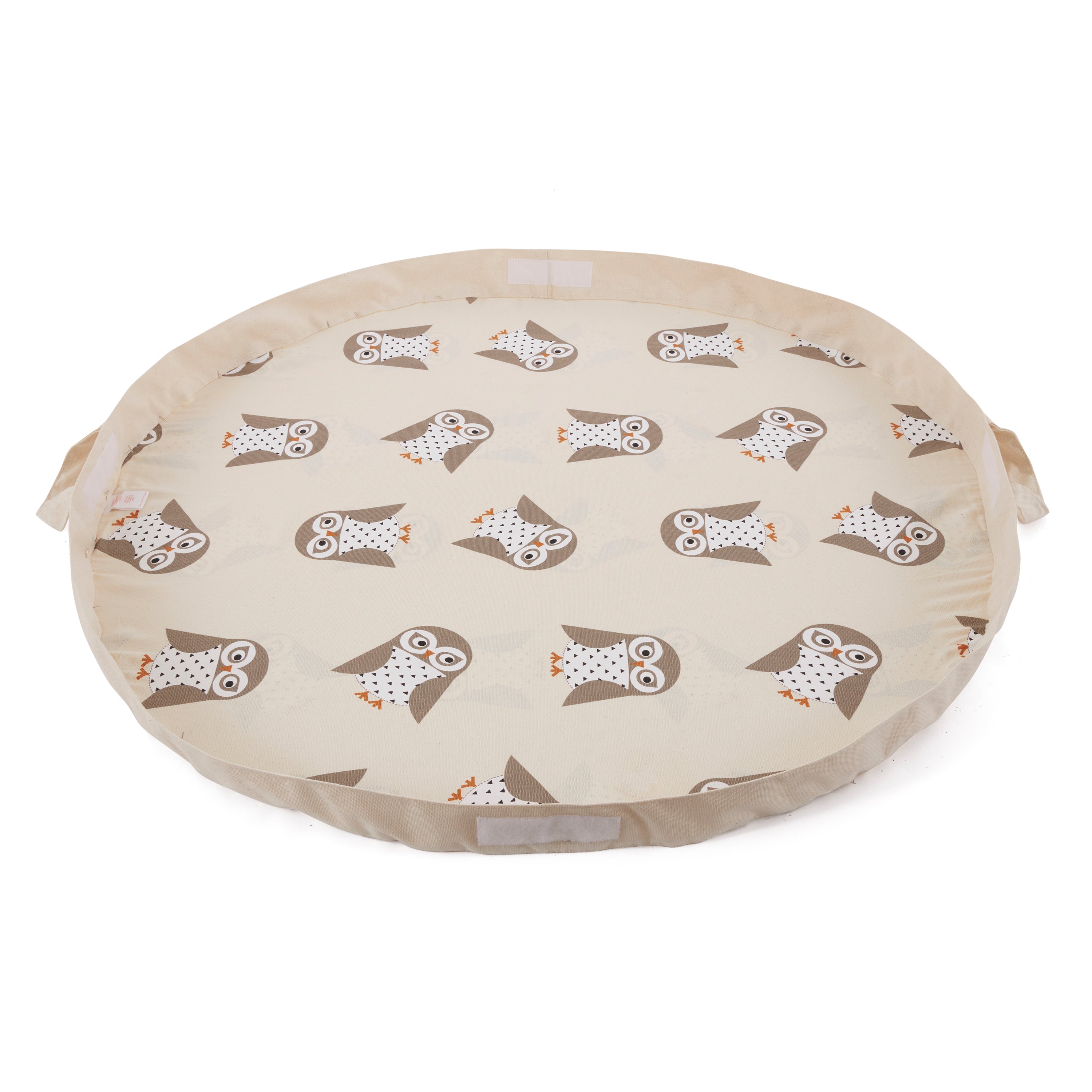 3 Sprouts Convertible Toy Storage Bag and Portable Play Mat, Gray Owl Pattern
