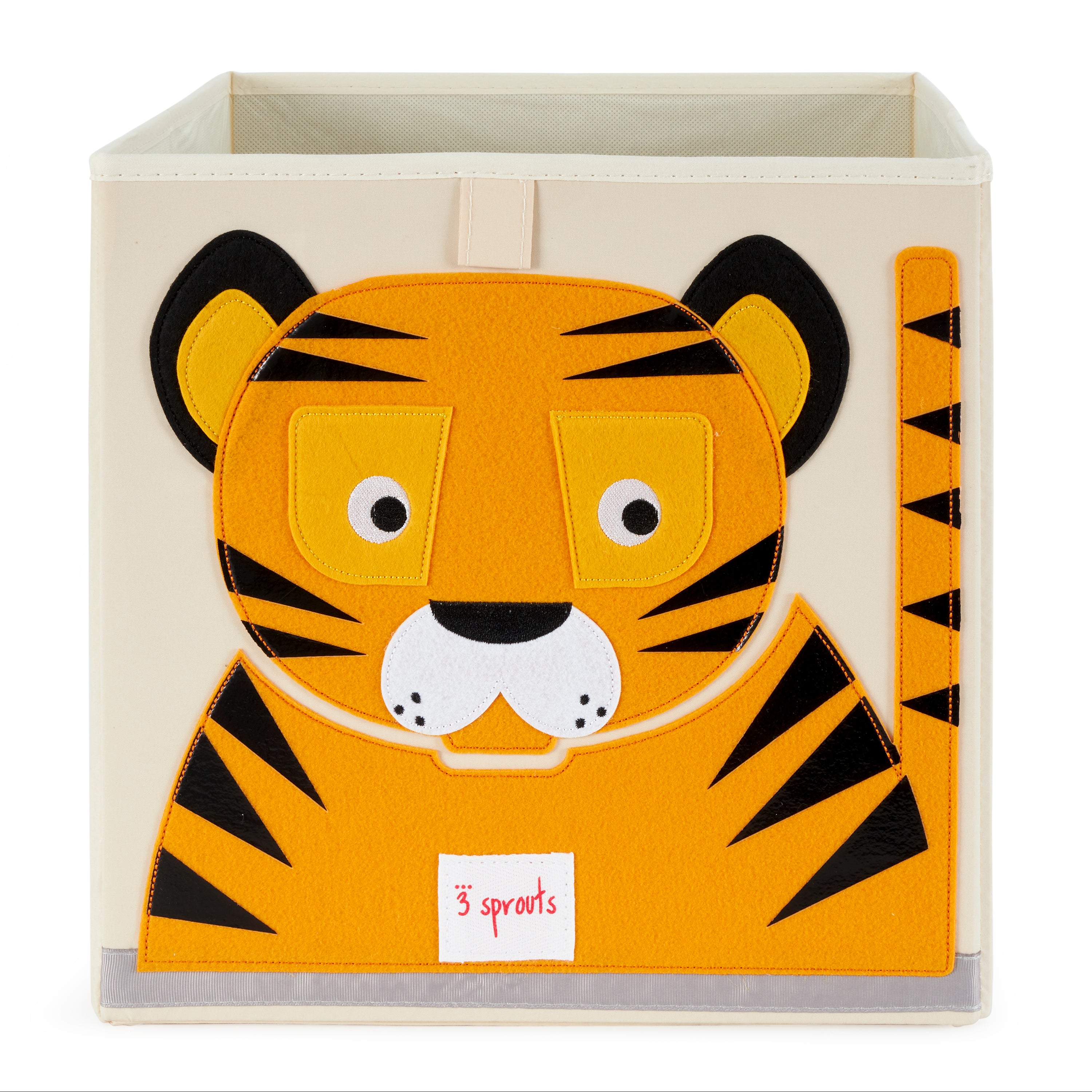 3 Sprouts Fabric Storage Cube Box Toy Bin, Panda Bear & Friendly Tiger (2 Pack)