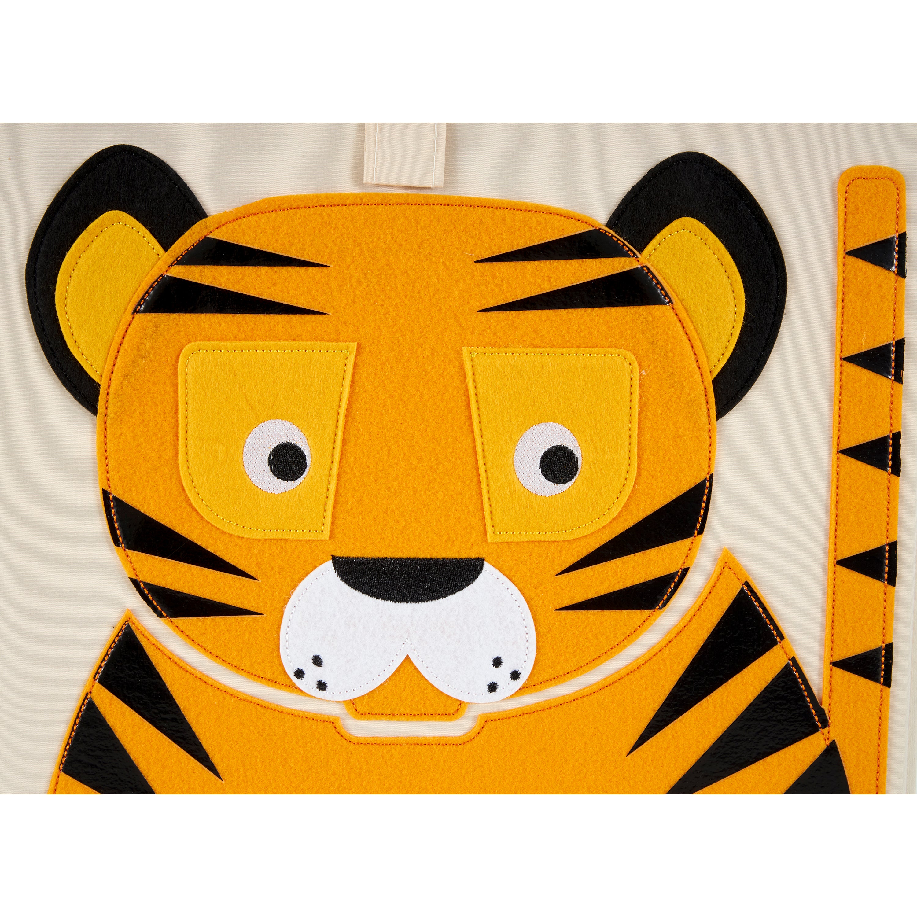 3 Sprouts Kid's Foldable Fabric Storage Cube Box Soft Toy Bin, Friendly Tiger