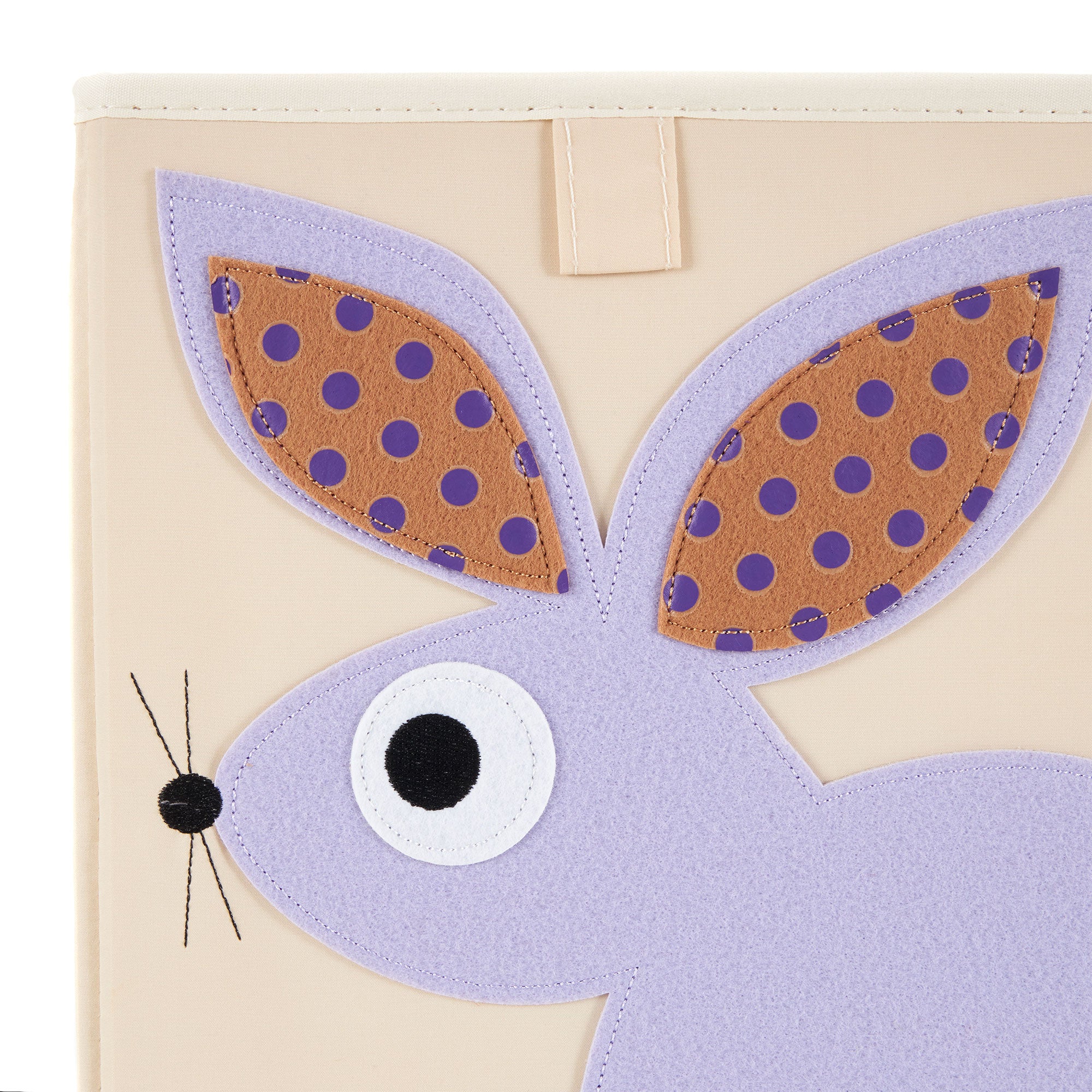 3 Sprouts Children's Foldable Fabric Storage Cube Box Soft Toy Bin, Bunny Rabbit