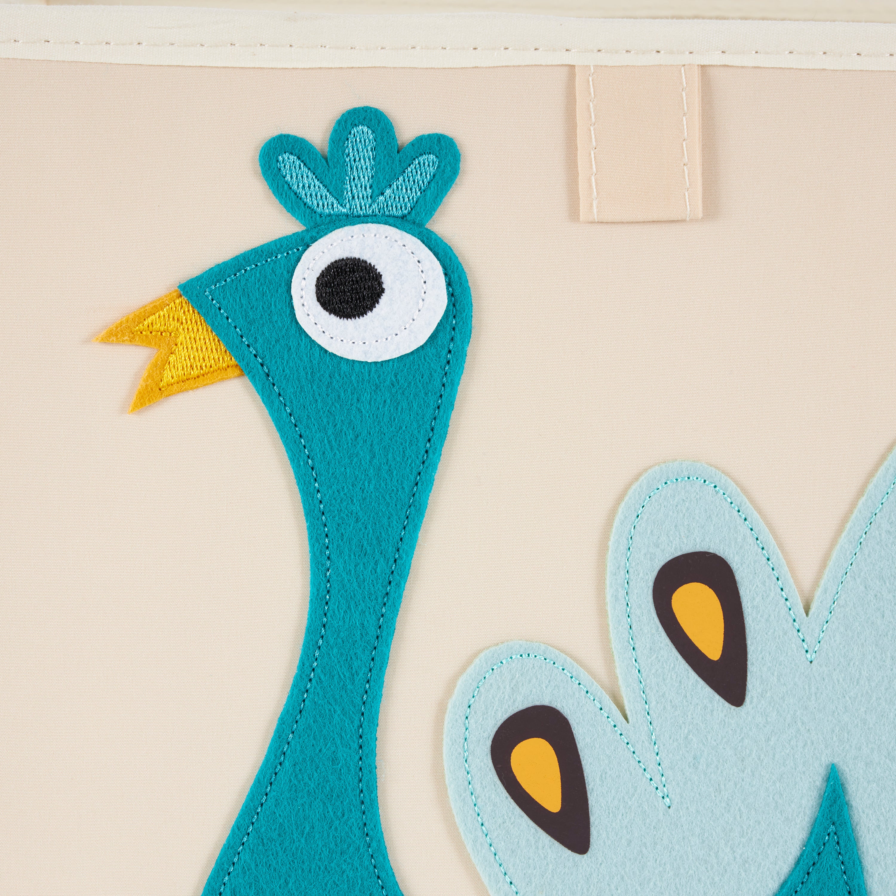 3 Sprouts Children's Fabric Storage Cube Box Soft Toy Bin, Peacock (Open Box) - VMInnovations