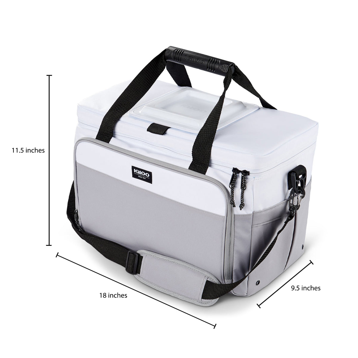 Igloo Coast Insulated 36 Can Cooler Duffel Bag, White and Gray (For Parts)