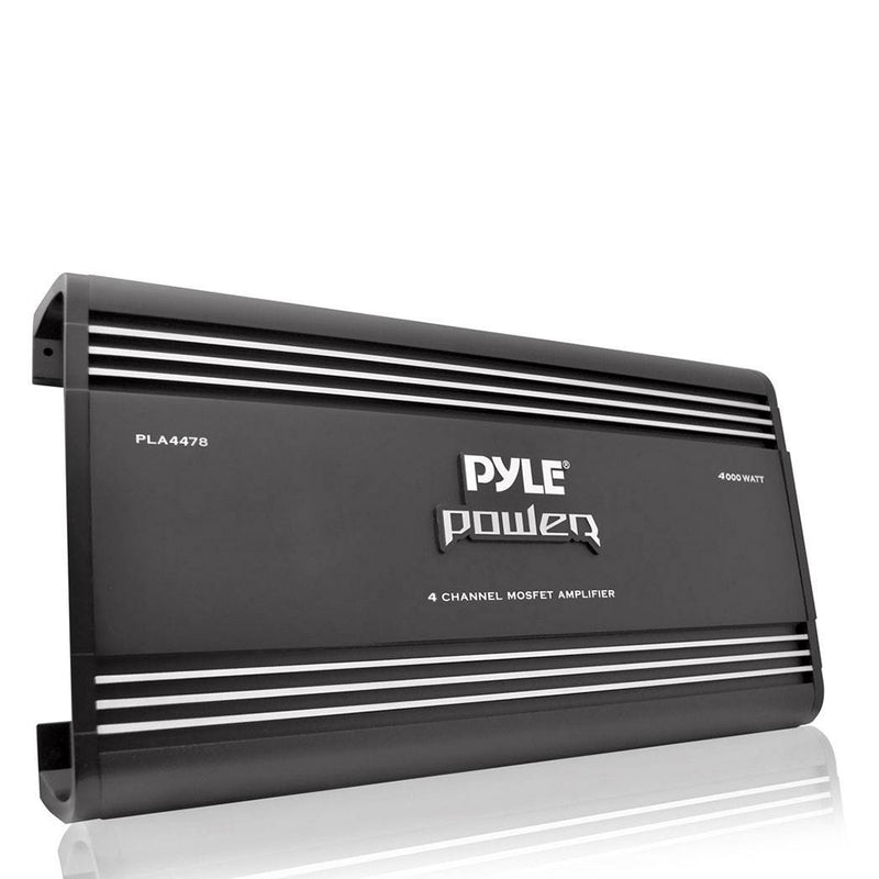 Pyle PLA4478 Bridgeable 4 Channel 4000 Watt Car Audio Mosfet Amplifier (2 Pack)