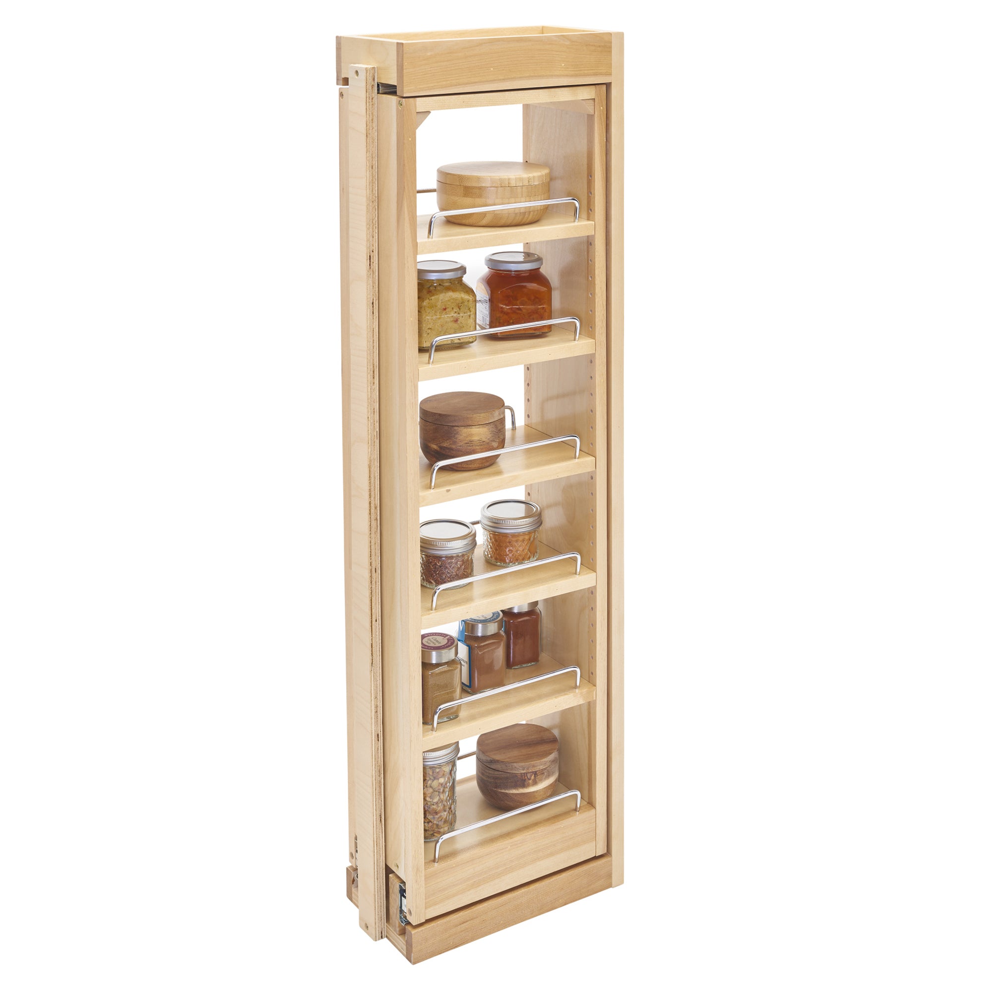 Rev-A-Shelf Pullout Wall Filler Cabinet Wooden Organizer, 39" Hgt, 432-WF39-6C - VMInnovations