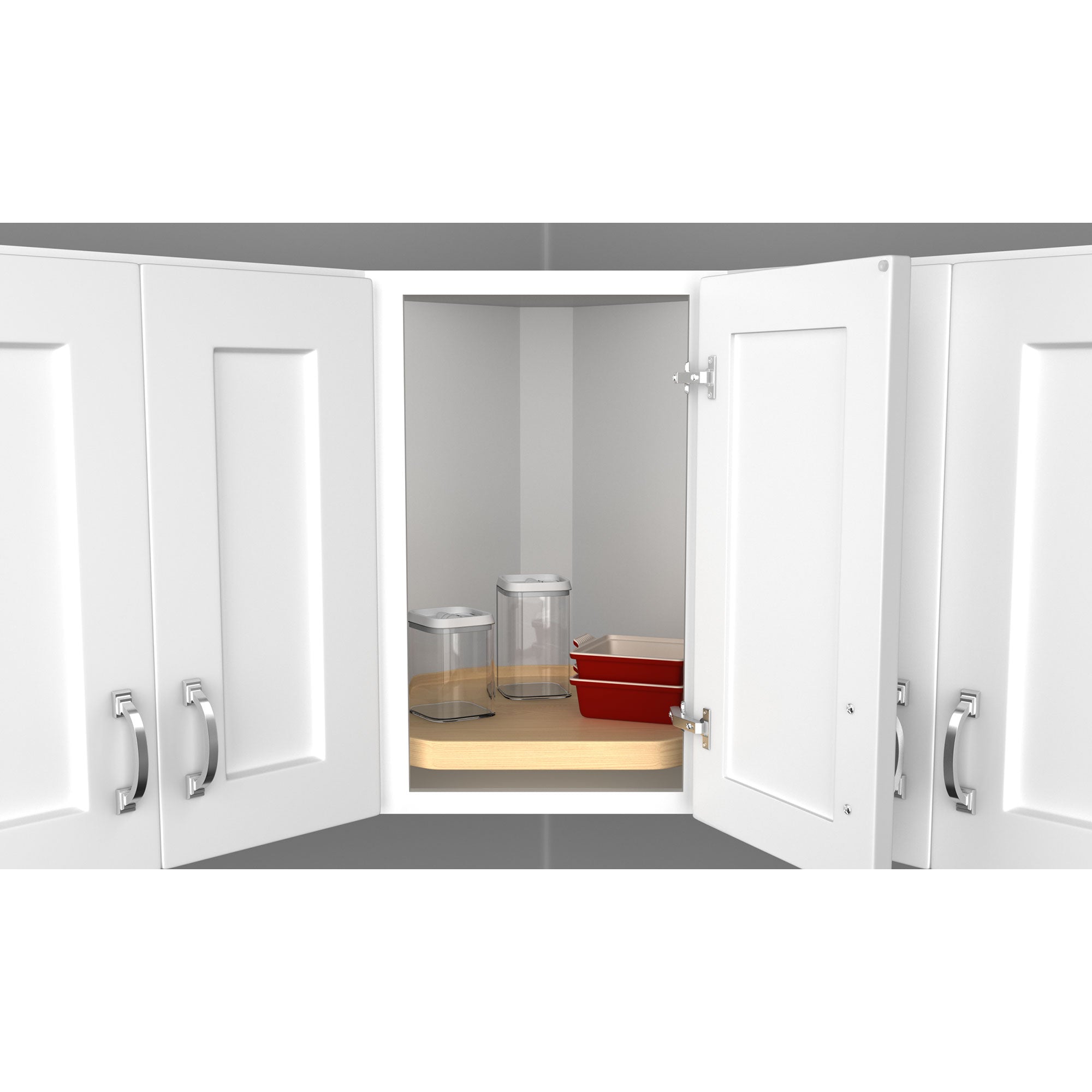 Rev-A-Shelf 22" Lazy Susan D-Shaped w/ Swivel Bearings, 4WLS201-22-BS52 - VMInnovations