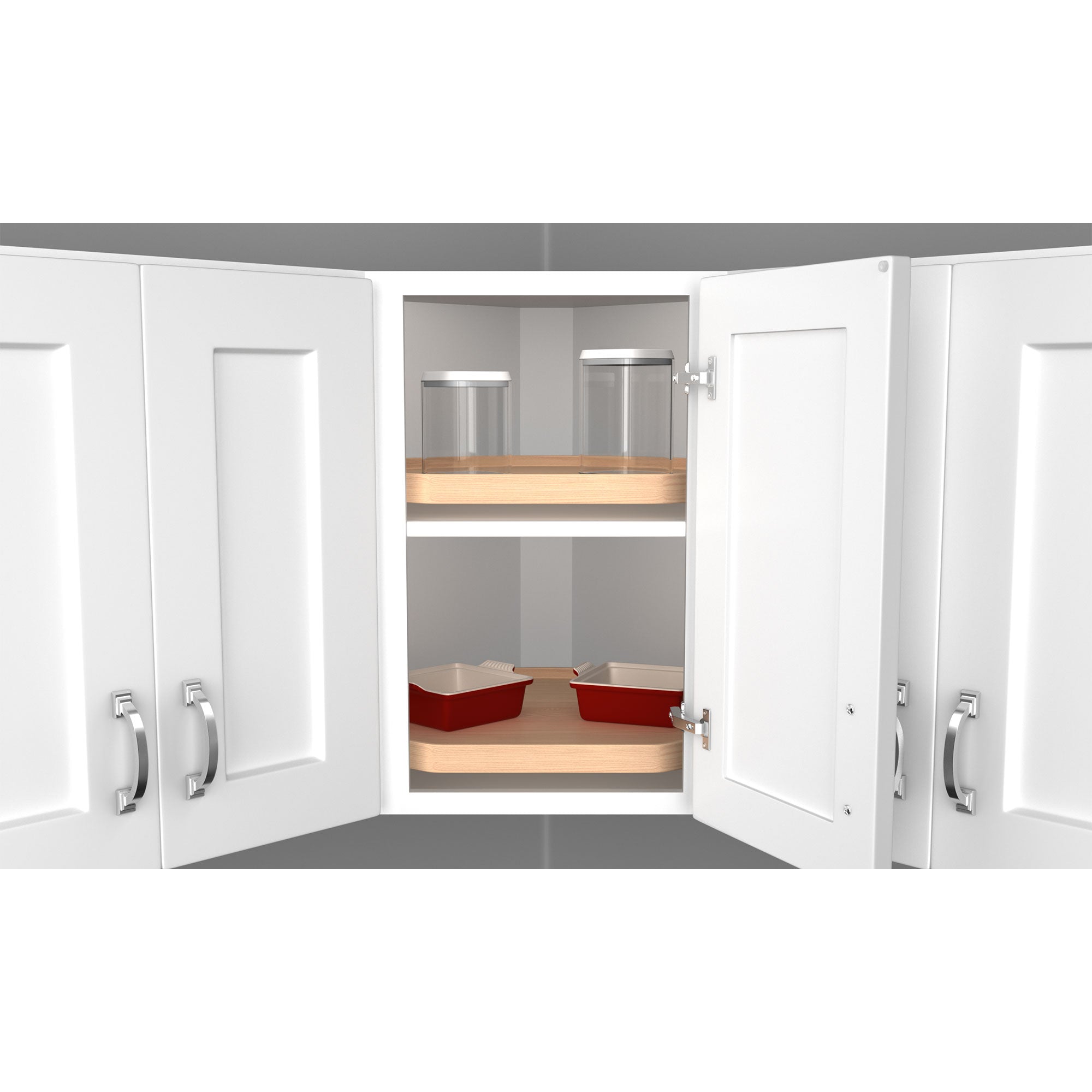 Rev-A-Shelf 22" Lazy Susan D-Shaped w/ Swivel Bearings, 4WLS201-22-BS52 - VMInnovations