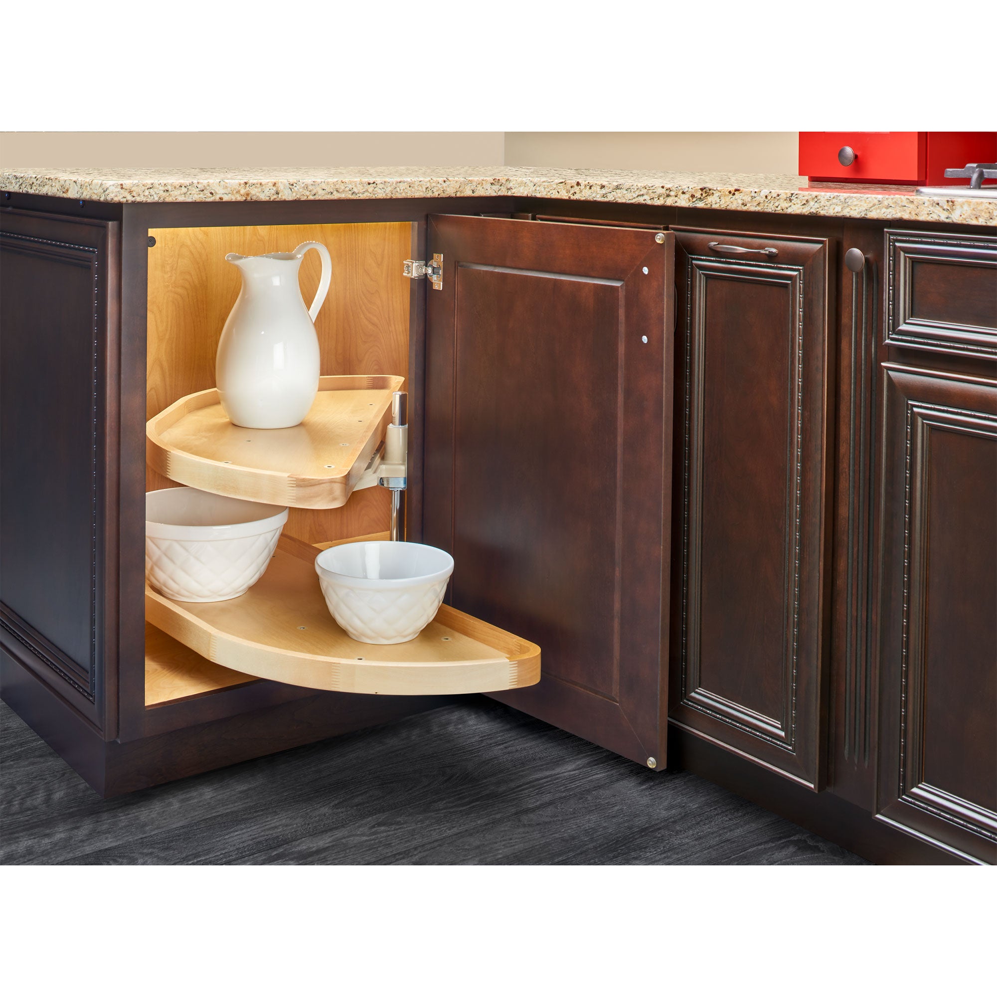 Rev-A-Shelf 32 Inch Wooden Cabinet 2-Shelf Half Moon Lazy Susan (Open Box)