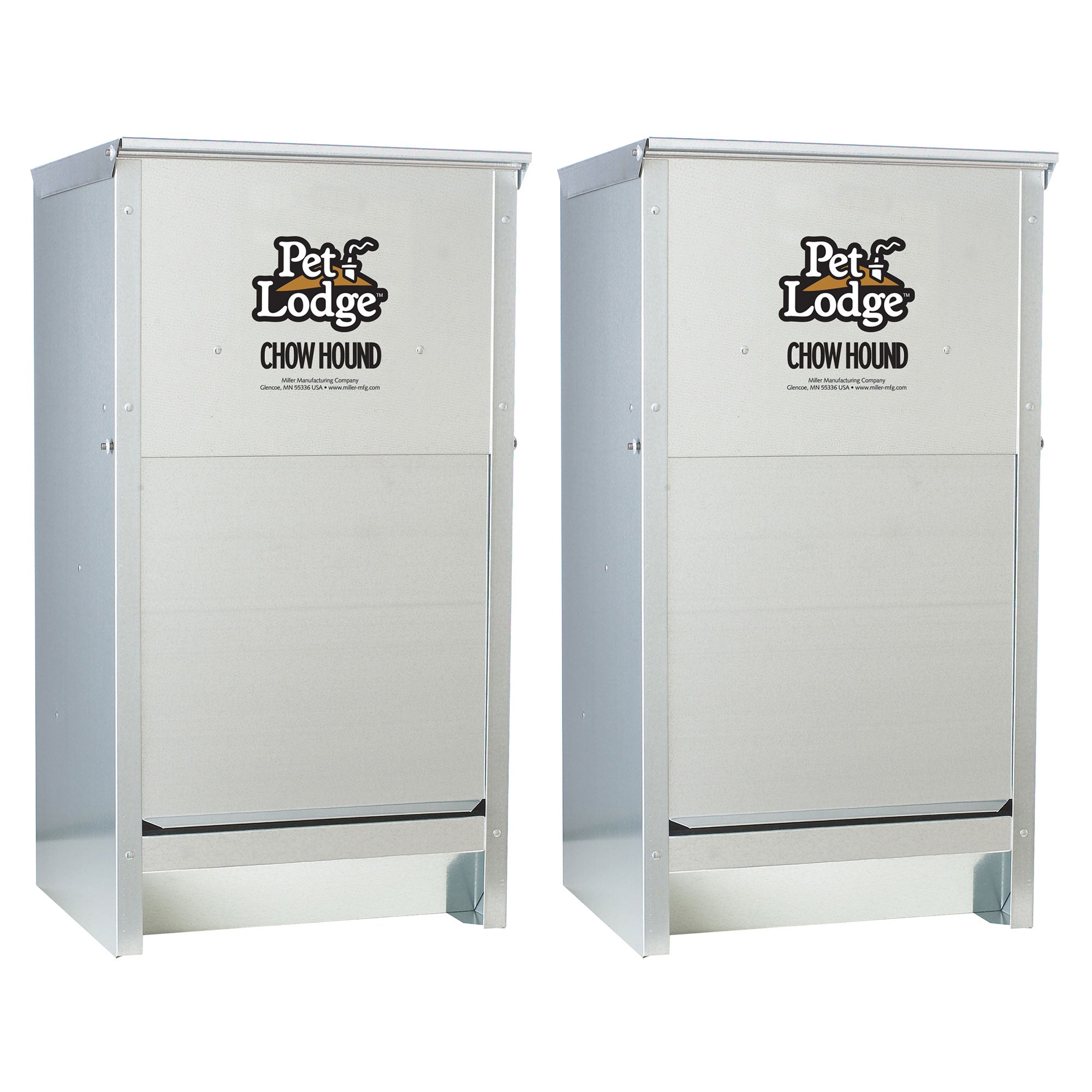 Little Giant Dry Food Automatic Steel Dog Feeder Chow Hound 25 LB (2 Pack) - VMInnovations