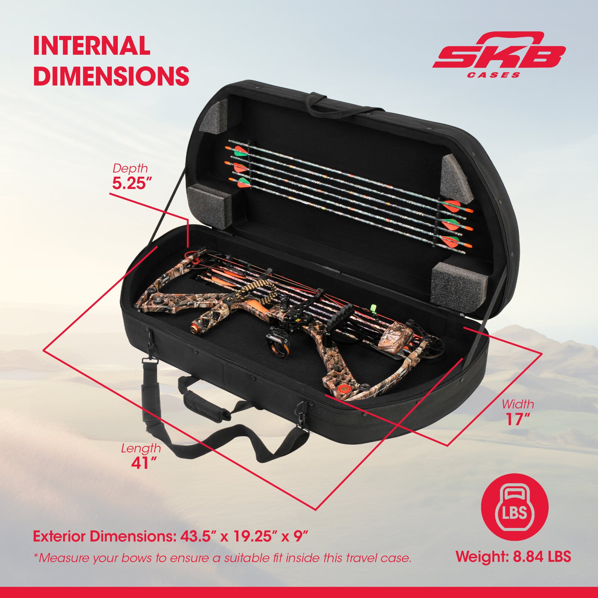 SKB Cases 2SKB-SC4120 Nylon Exterior Waterproof Hybrid Bow Utility Case, Black - VMInnovations