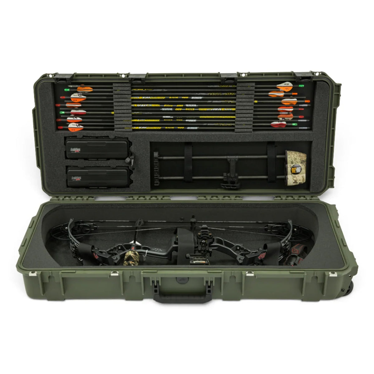 SKB Cases 3614 Hard Plastic Exterior Parallel Limb Bow Crossbow Case, Green