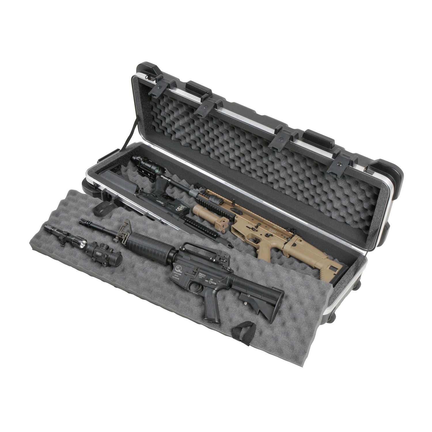 SKB Cases 4009 Hard Exterior Waterproof Short Double Rifle Transport Case, Black