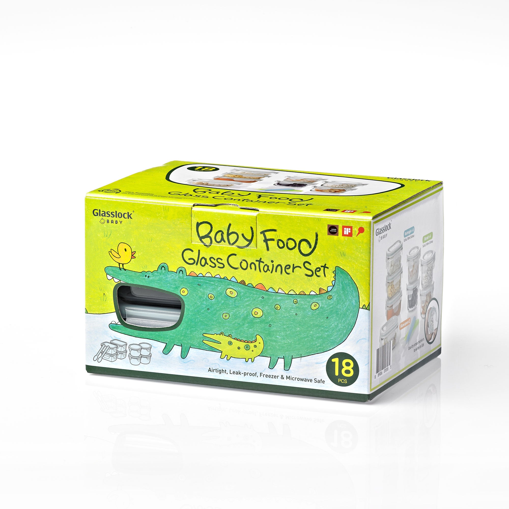 Glasslock Baby Food BPA Free Glass Storage Containers 18 Piece Set (Open Box) - VMInnovations