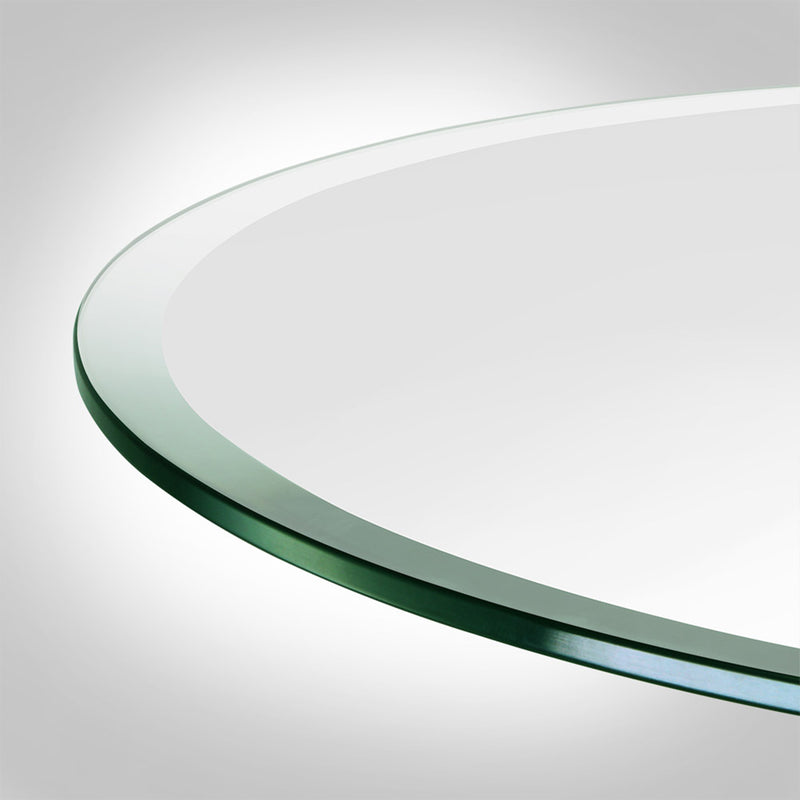 Dulles Glass 18 Inch Round Beveled Edge 1/2 Inch Thick Tempered Glass Table Top