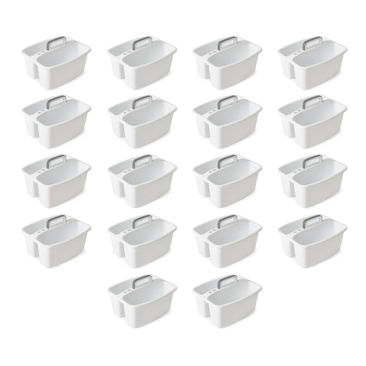 Gracious Living Large Home Divided Storage Tote Caddy w/ Carry Handle (18 Pack)