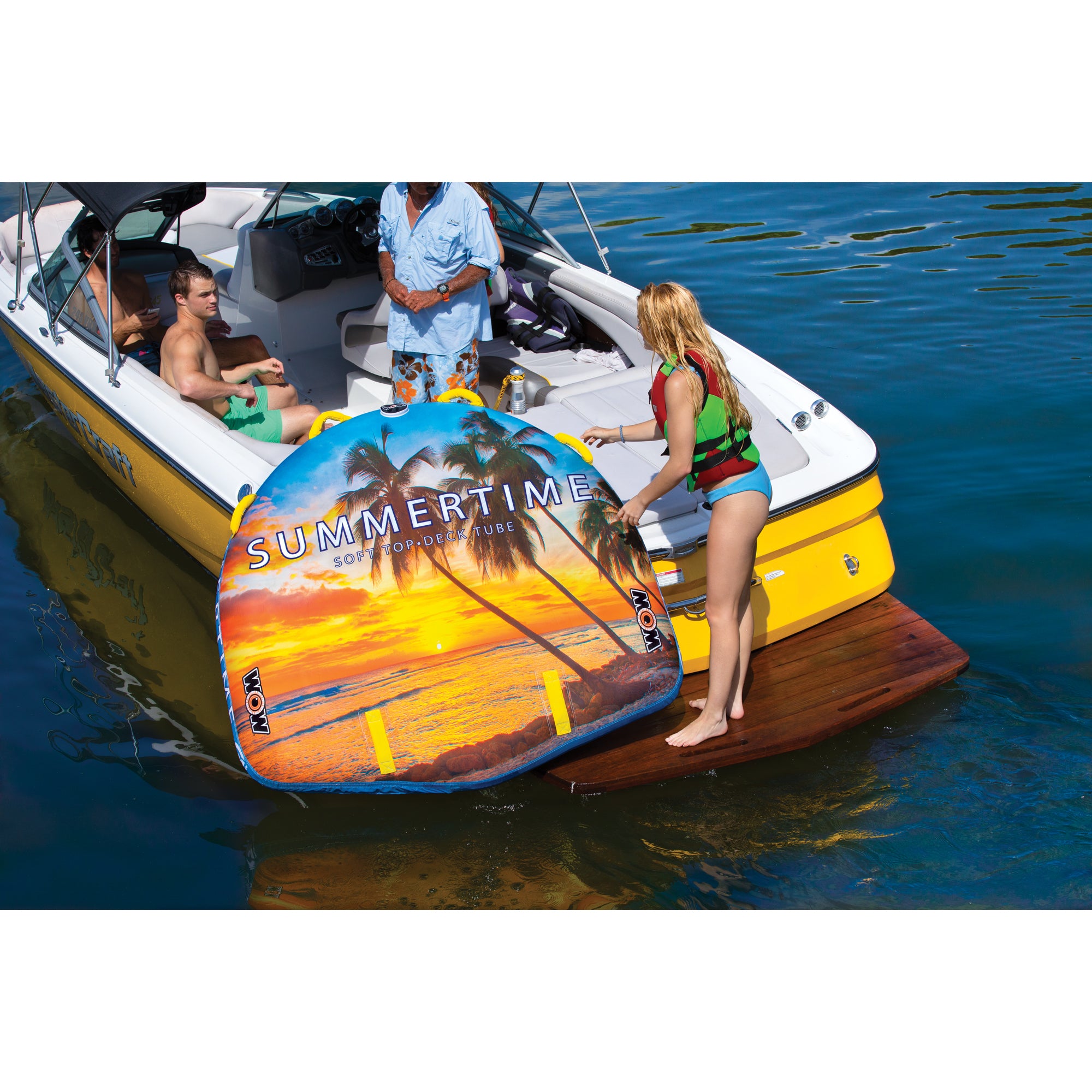 WOW Watersports Summertime Inflatable 2-Person Ultra Soft Top Lake Towable Tube