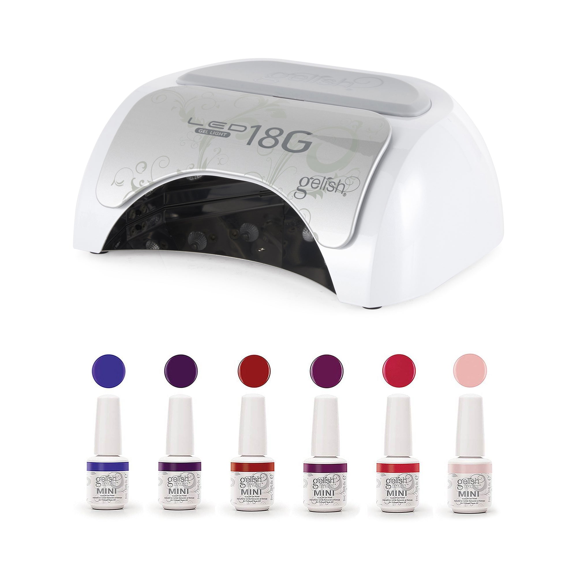 Gelish Mini Fearless and Fun Kung Fu Flair Gel Nail Polishes & Harmony LED Light - VMInnovations