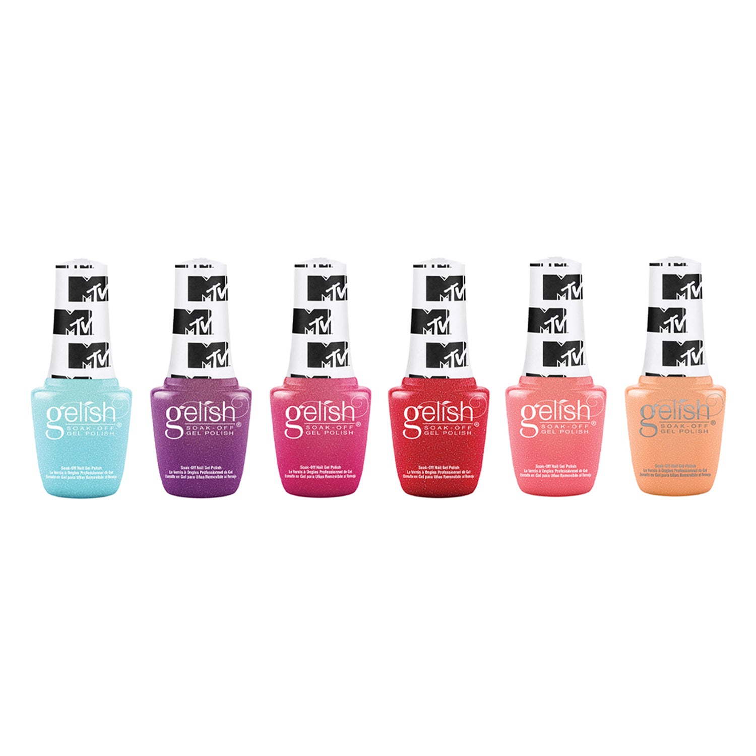 Gelish Summer MTV Collection 9 mL Soak Off Gel Nail Polish Set & Basix Care Kit - VMInnovations
