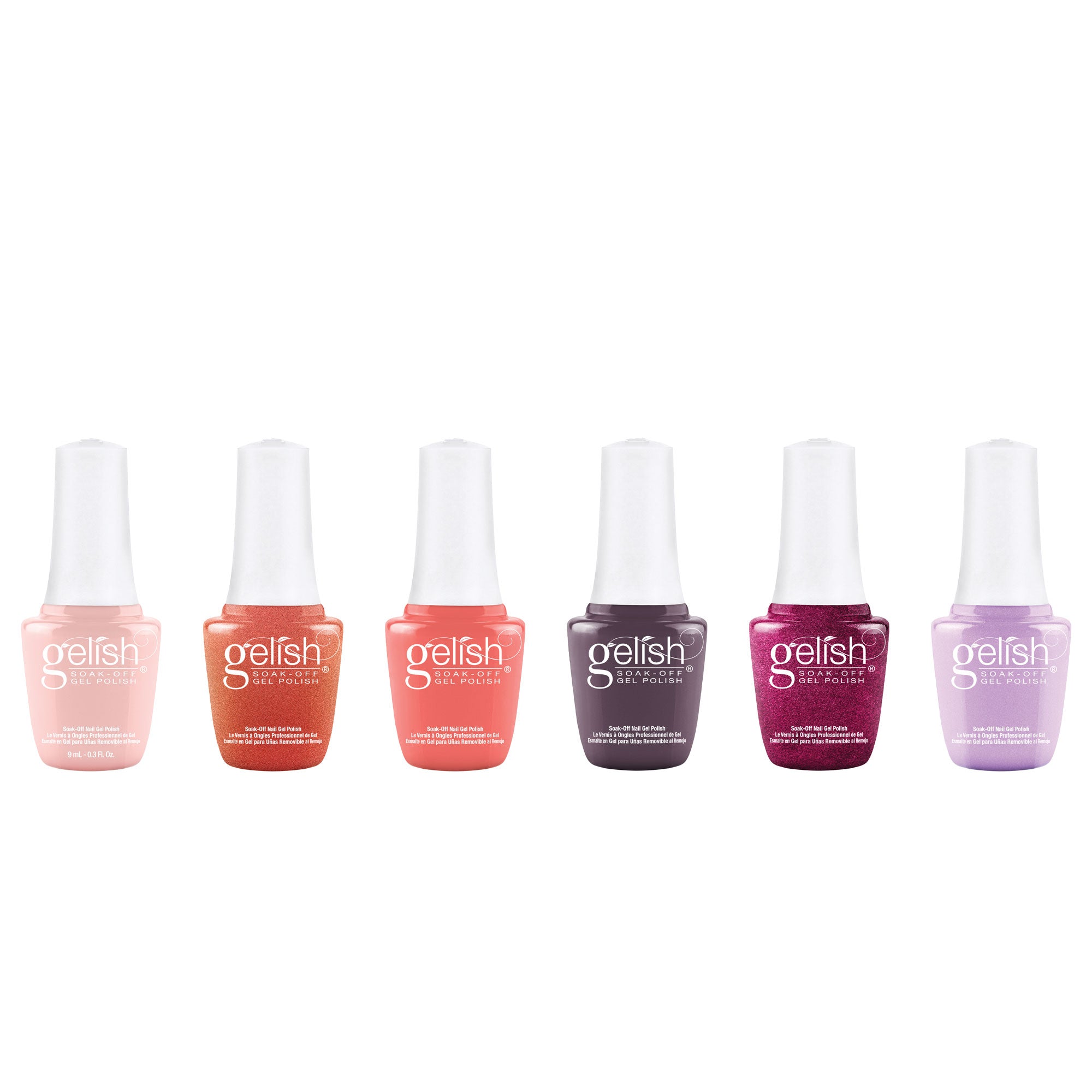 Gelish Shimmer Sunrise Gel Nail Polish Set w/ 110 Stiletto Tips Kit & LED Light - VMInnovations
