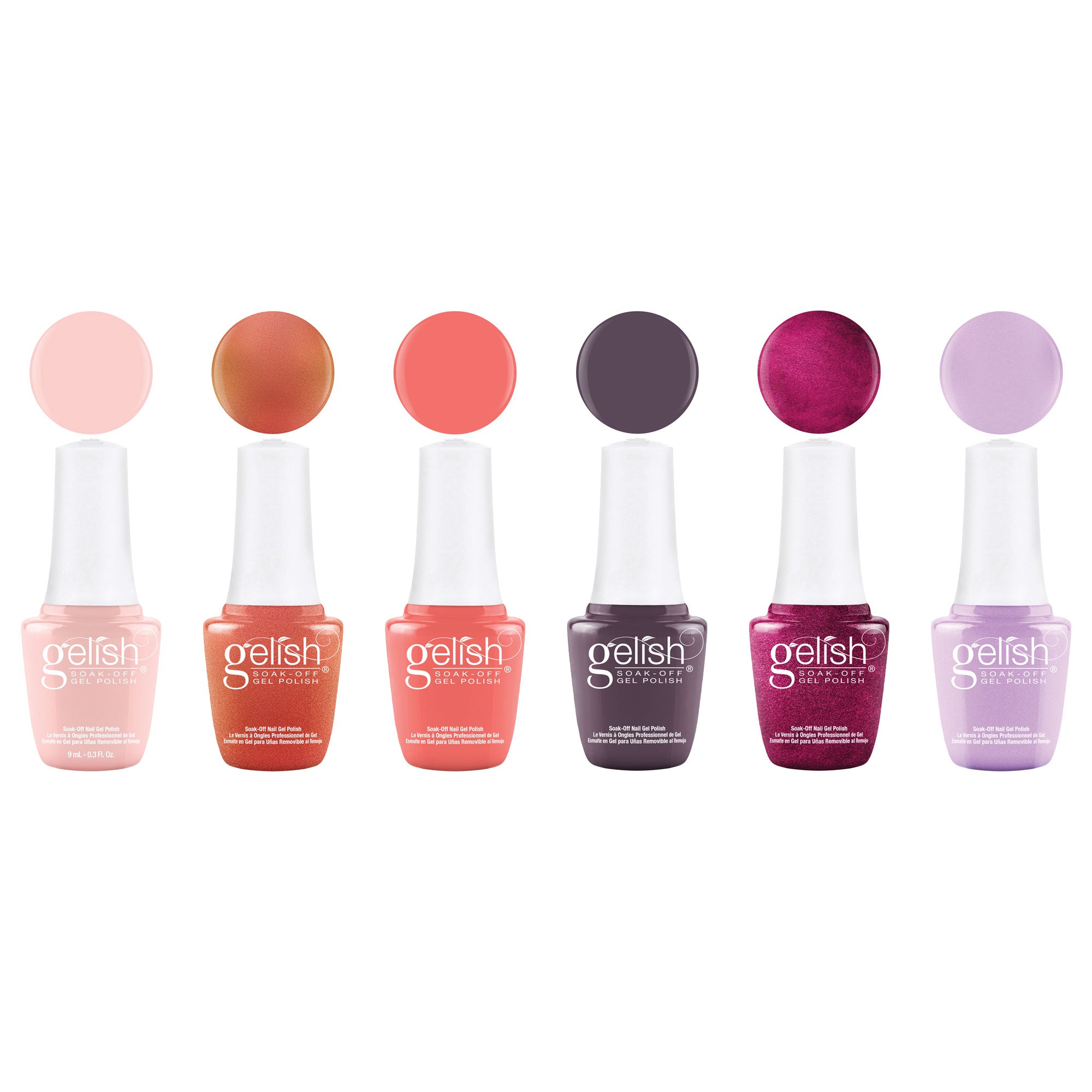 Gelish Sunrise 9 mL Soak Off Shimmering Gel Nail Polish Set & Basix Care Kit - VMInnovations