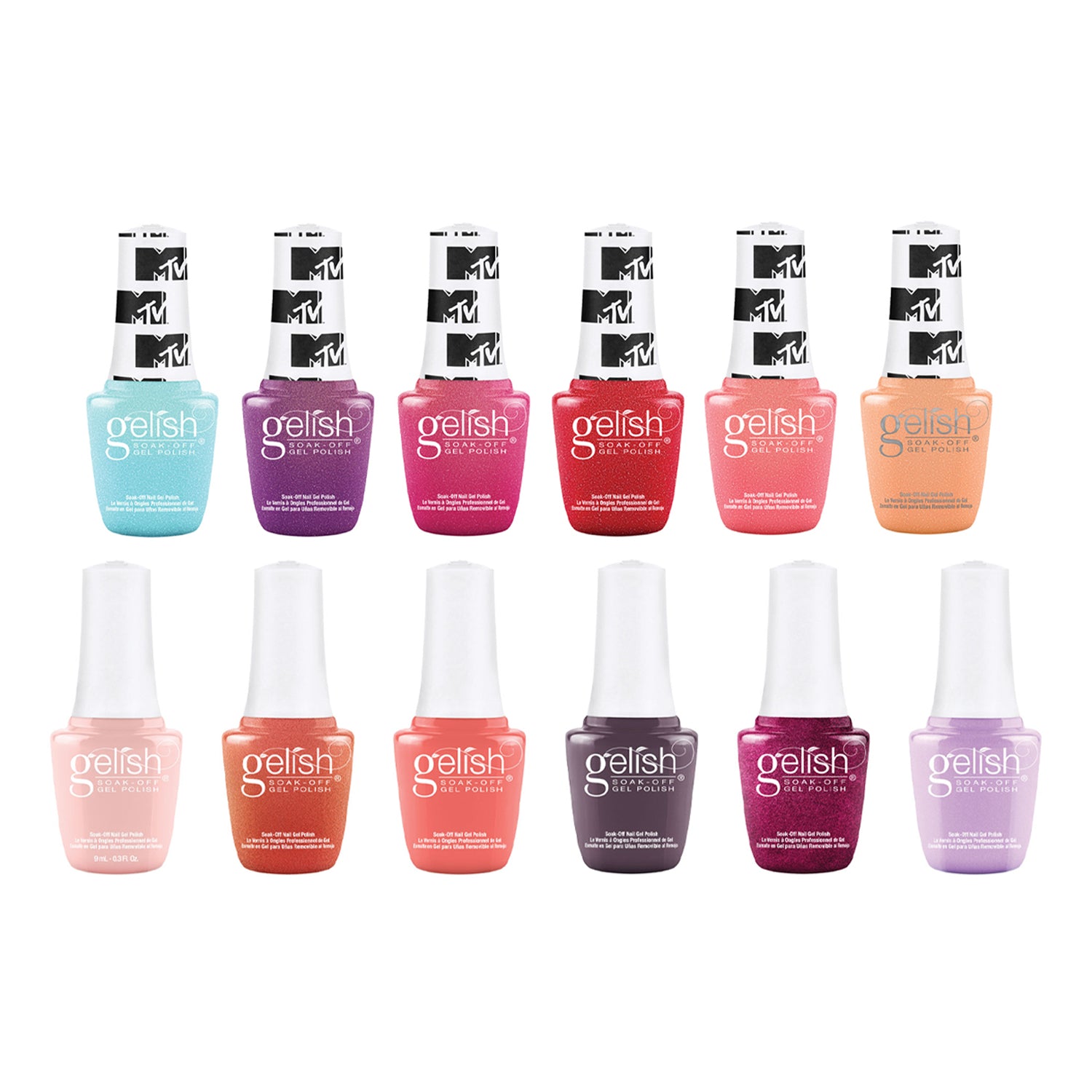 Gelish Sunrise and MTV Collection 9 mL Soak Off Shimmering Gel Nail Polish Sets