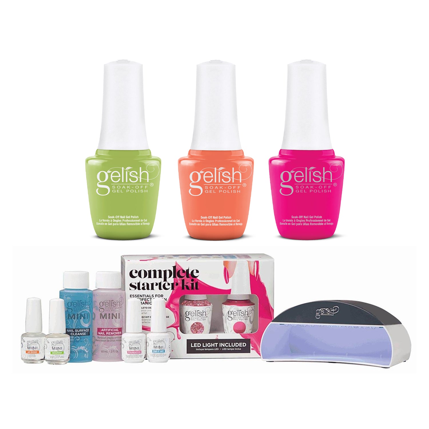 Gelish 2021 9mL Feel the Vibes Collection Gel Nail Polish & Complete Starter Kit