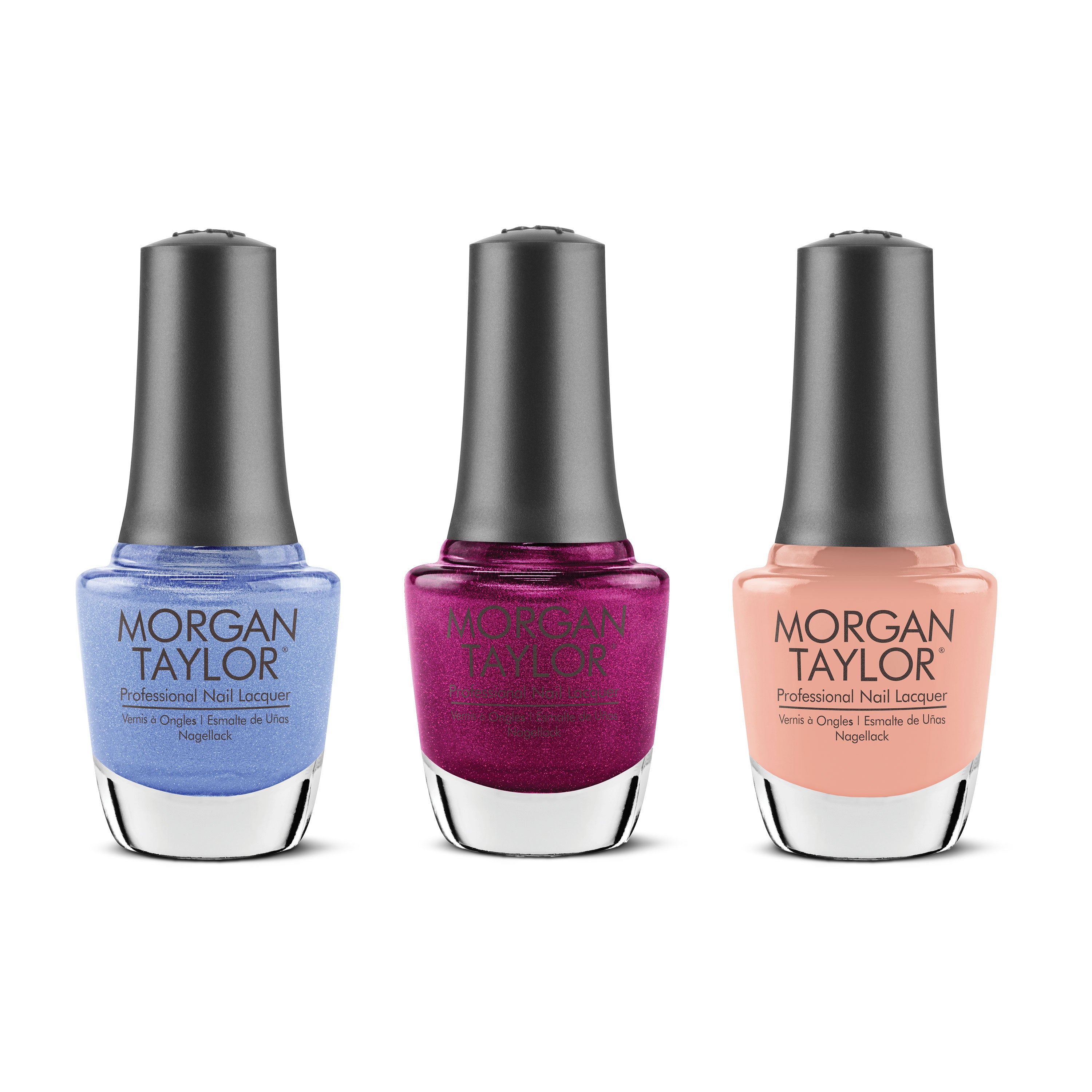 Morgan Taylor Feel the Vibes 15 mL Professional Nail Lacquer Set, 3 Color Pack