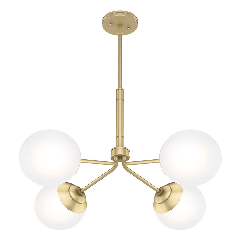 Hunter Fan Company 4 Bulb Hanging Chandelier Indoor Light Fixture, Gold (Used) - VMInnovations