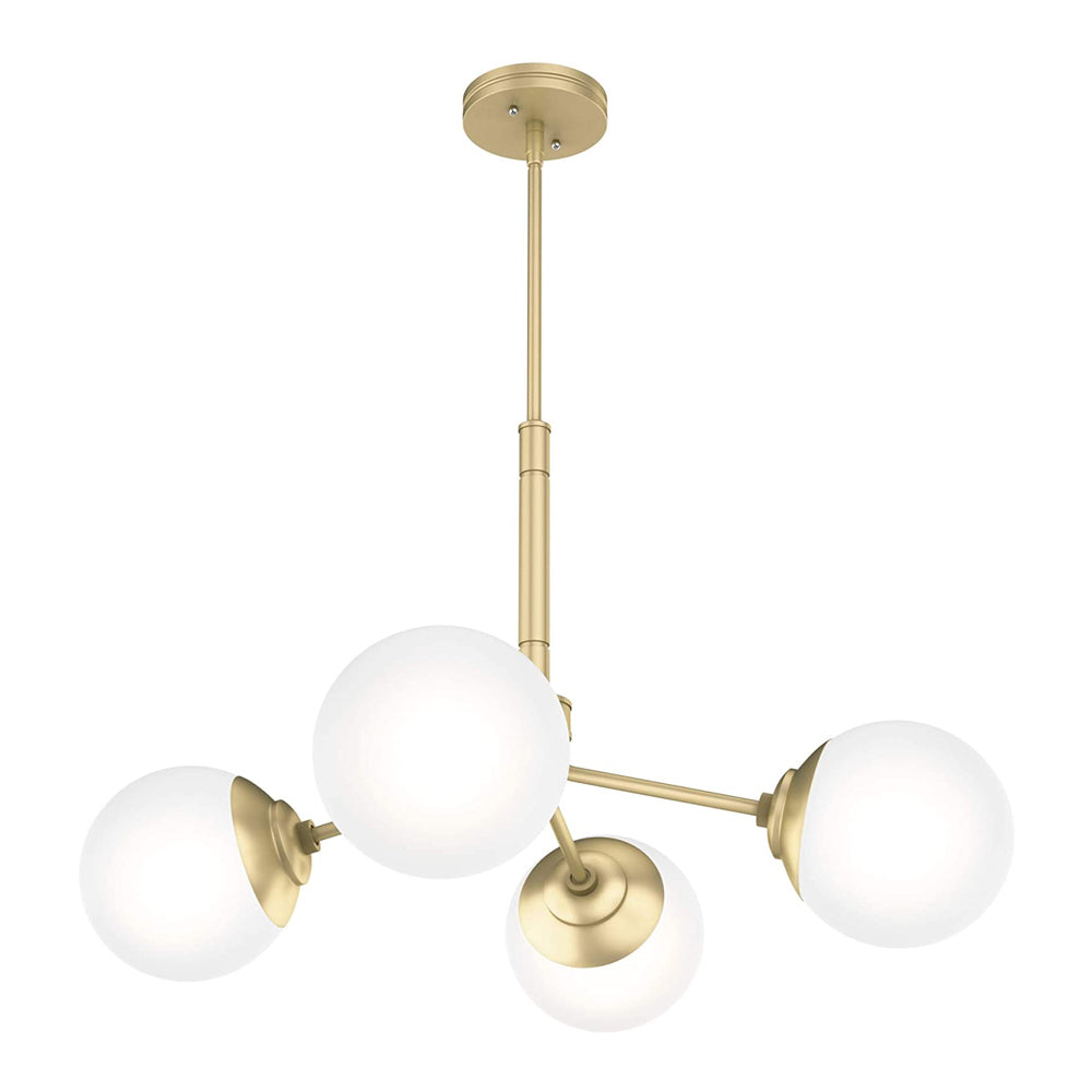 Hunter Fan Company 4 Bulb Hanging Chandelier Indoor Light Fixture, Gold (Used) - VMInnovations