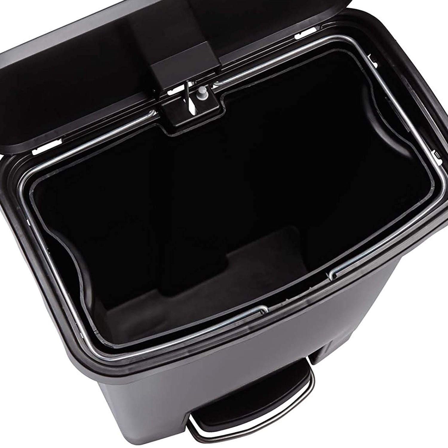 Rubbermaid Slim Jim 24 Gallon Stainless Steel Step On Wastebasket, Red (Used)