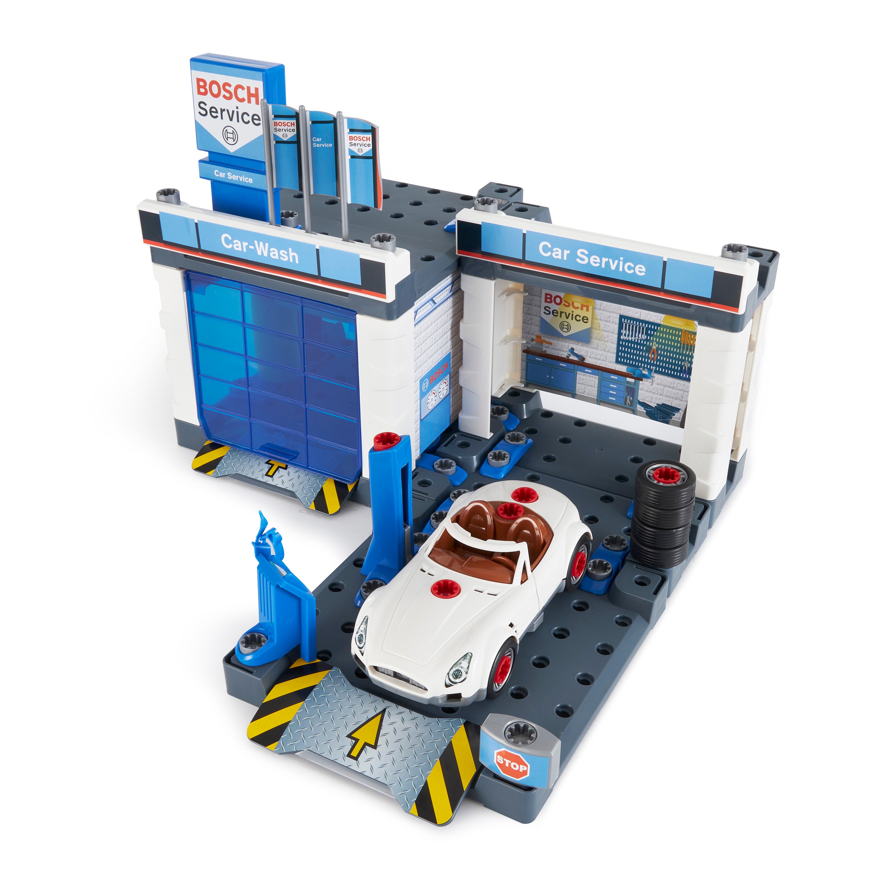 Theo Klein Bosch Childrens Kids Fun Car Wash Playset (Open Box) - VMInnovations