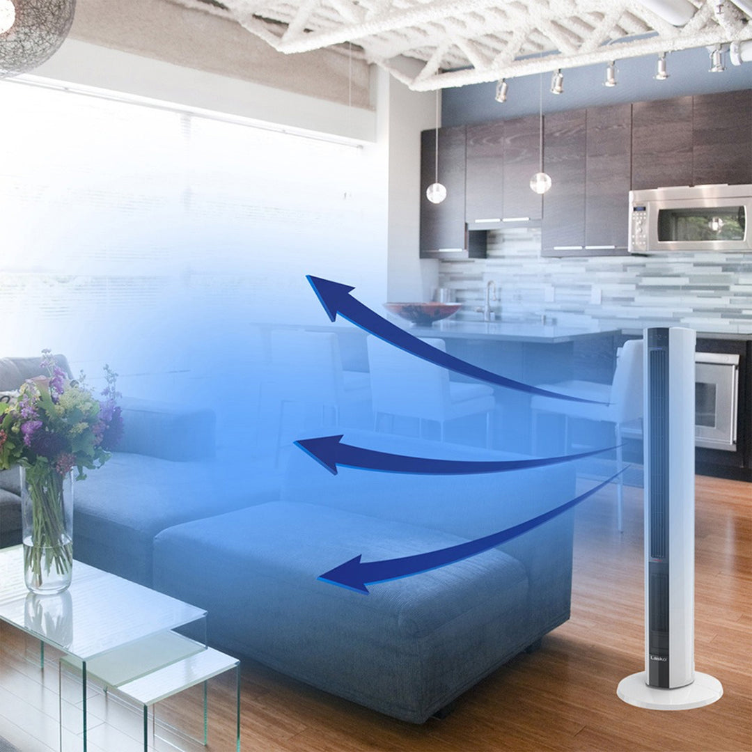 Lasko LKO-FH500 All Season Comfort Remote Control Tower Fan & Heater, White - VMInnovations