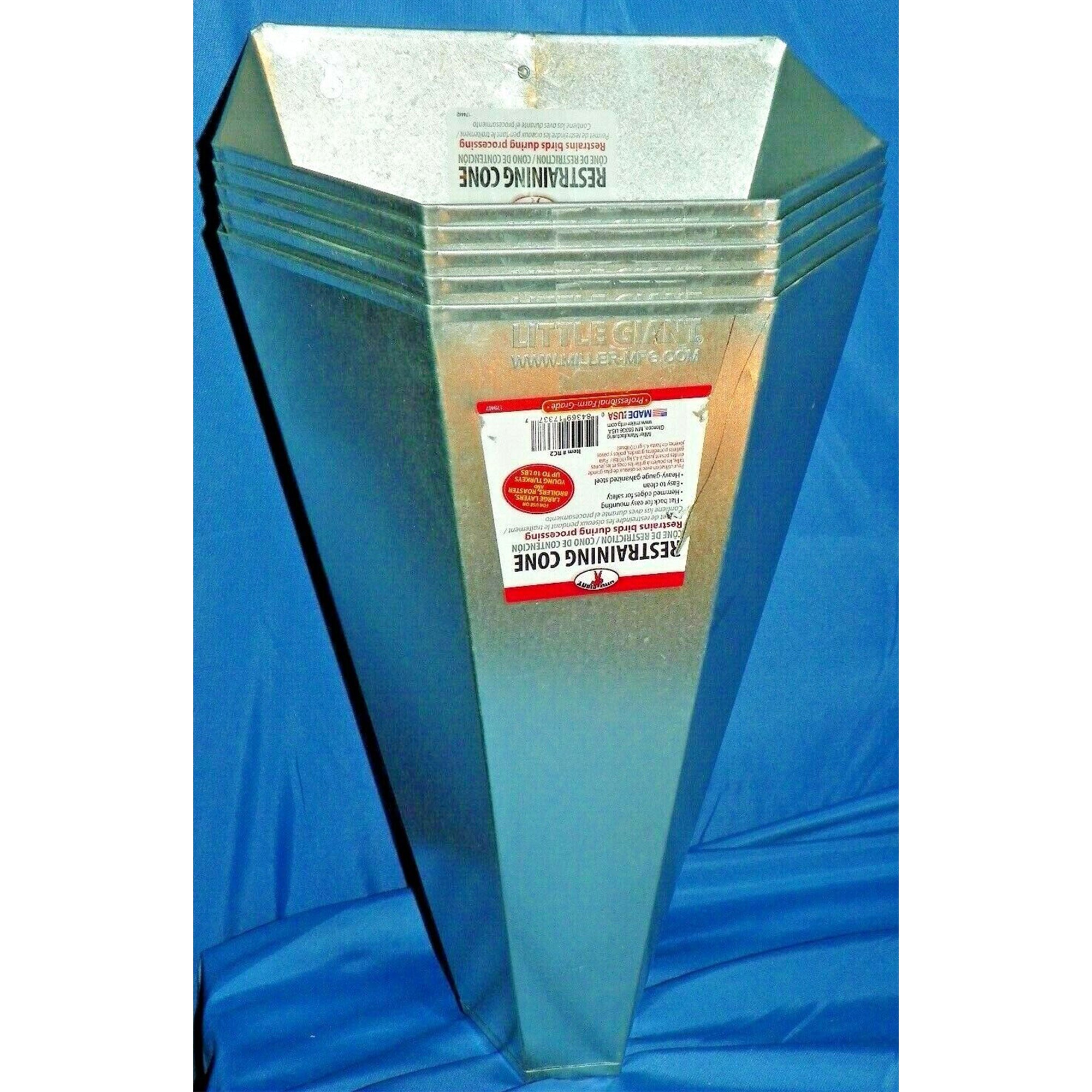 Little Giant RC2 Galvanized Steel Medium Poultry Restraining Cone, (2 Pack) - VMInnovations