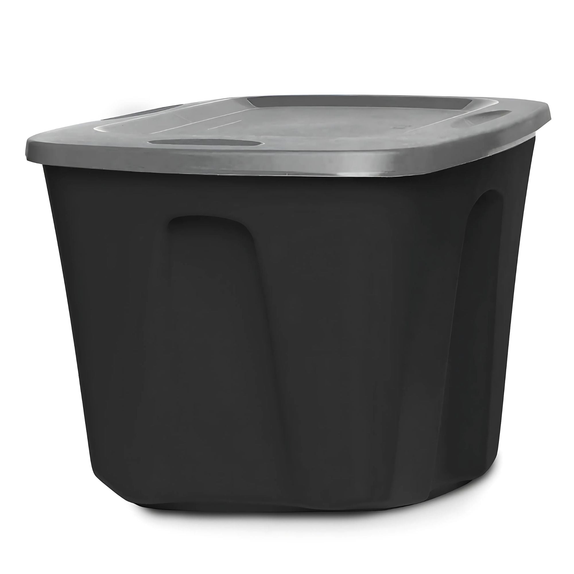 Homz 6618BKTS.08 18 Gallon Durable Molded Plastic Storage Bin w/ Lid, Black/Gray - VMInnovations