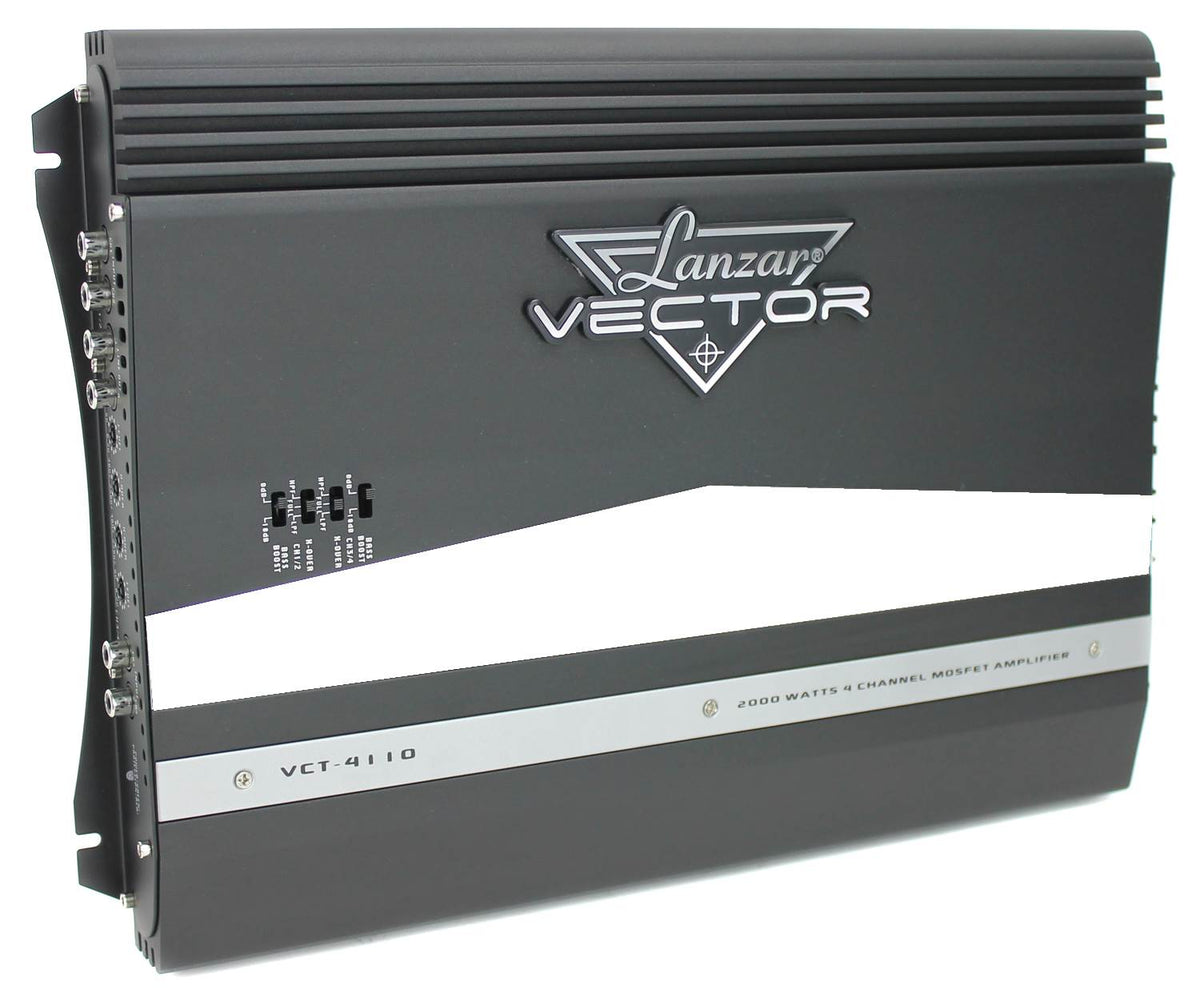 LANZAR 2000W 4-Channel High Power MOSFET Car Audio Amplifier Amp (Open Box)