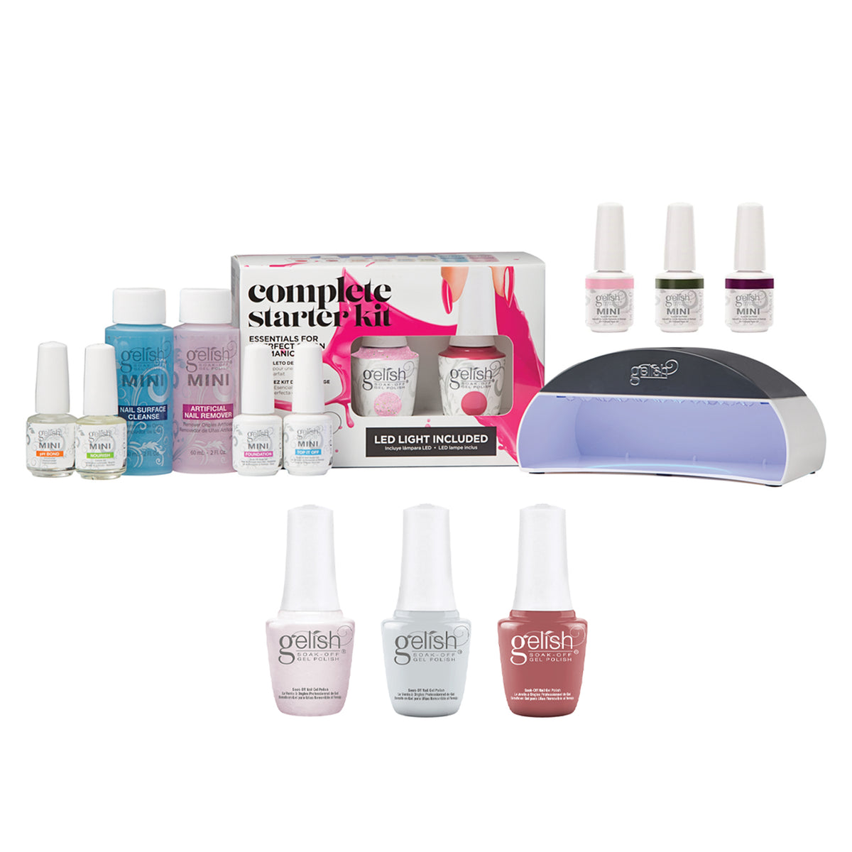 Gelish 9mL Out in the Open Collection Gel Nail Polish & Complete Starter Kit