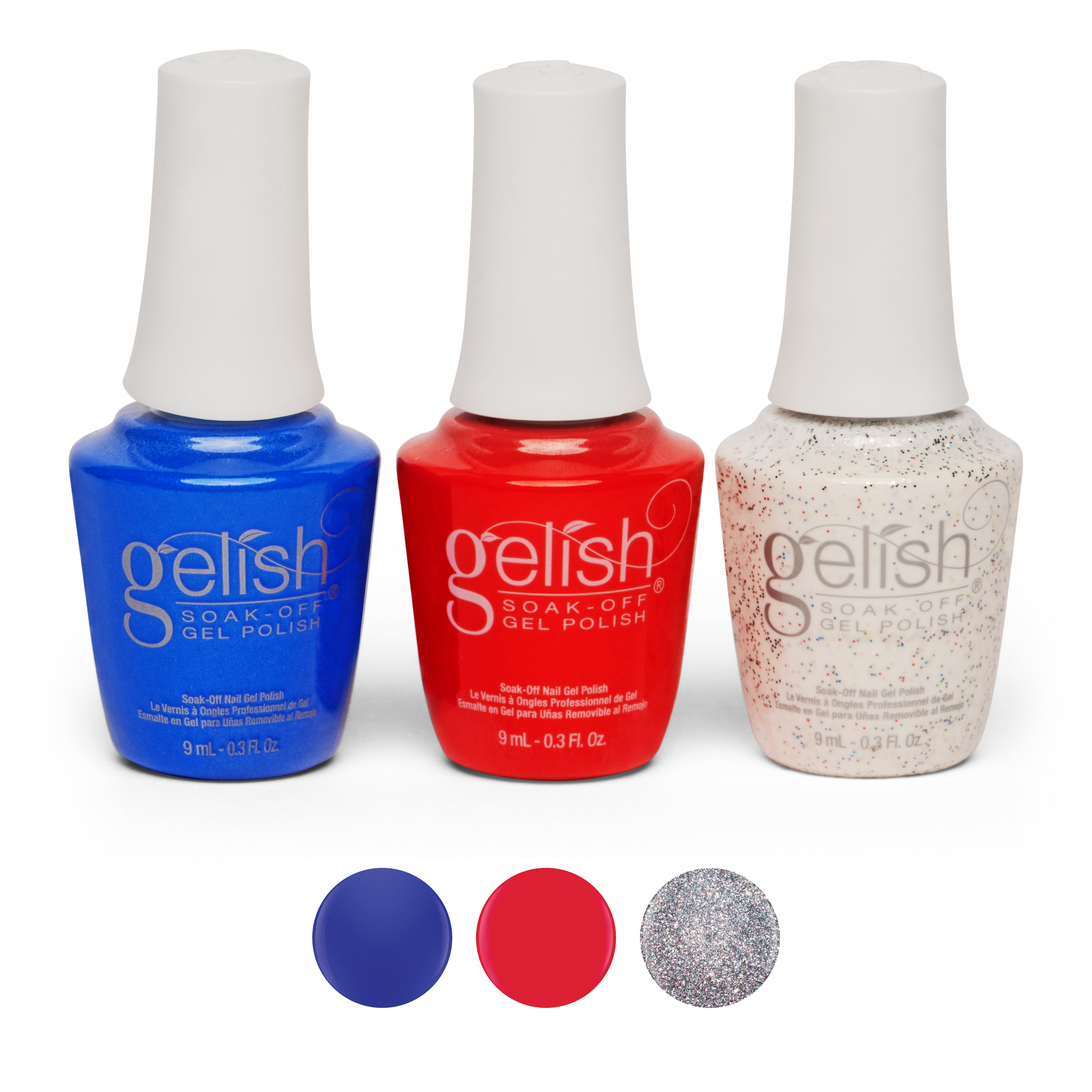 Gelish Manicure Kit w/ 18G LED Curing Light, Terrific Trio & Americana Polishes - VMInnovations