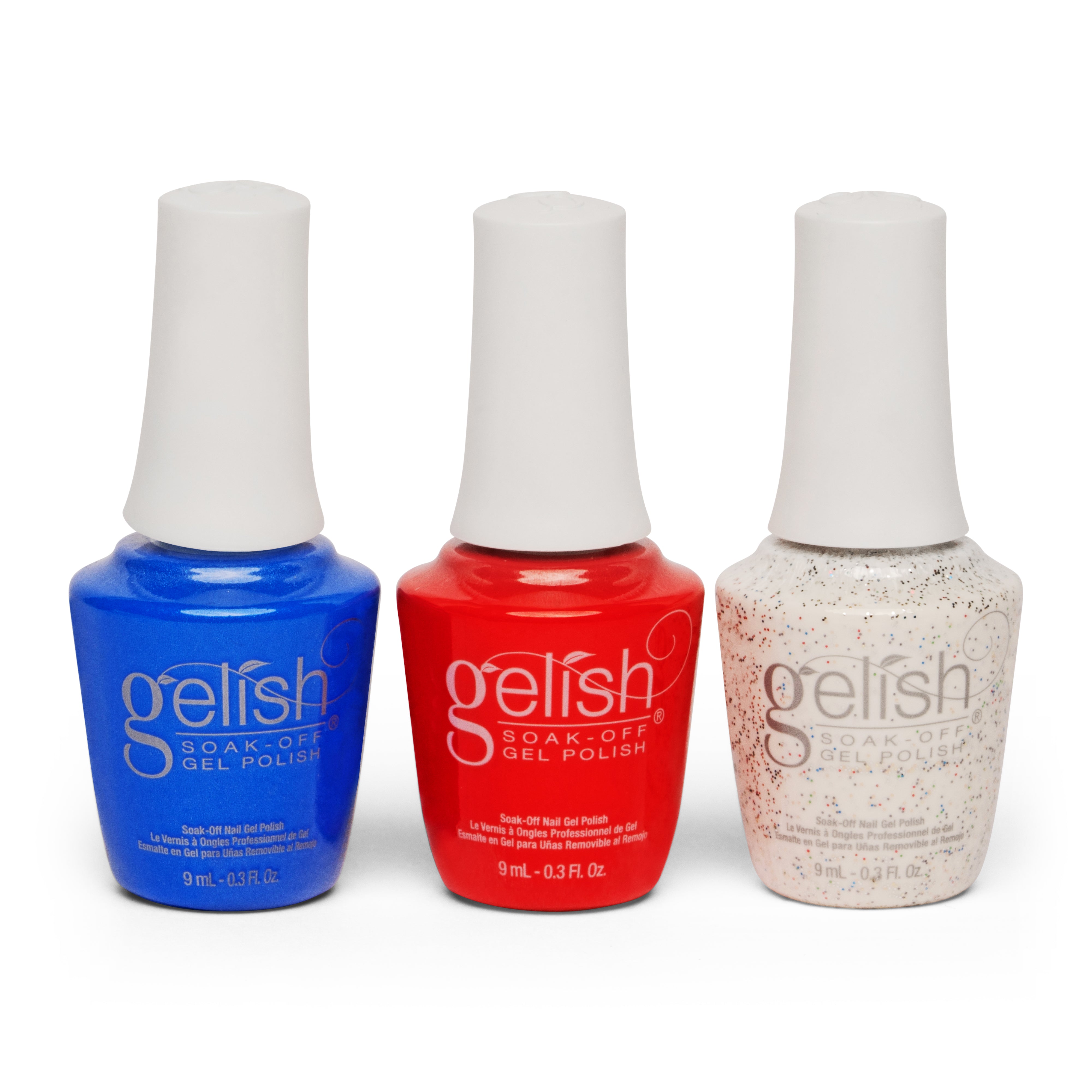 Gelish Mini Americana Gel Nail Polish Set w/ 110 Stiletto Tips Kit & LED Light - VMInnovations