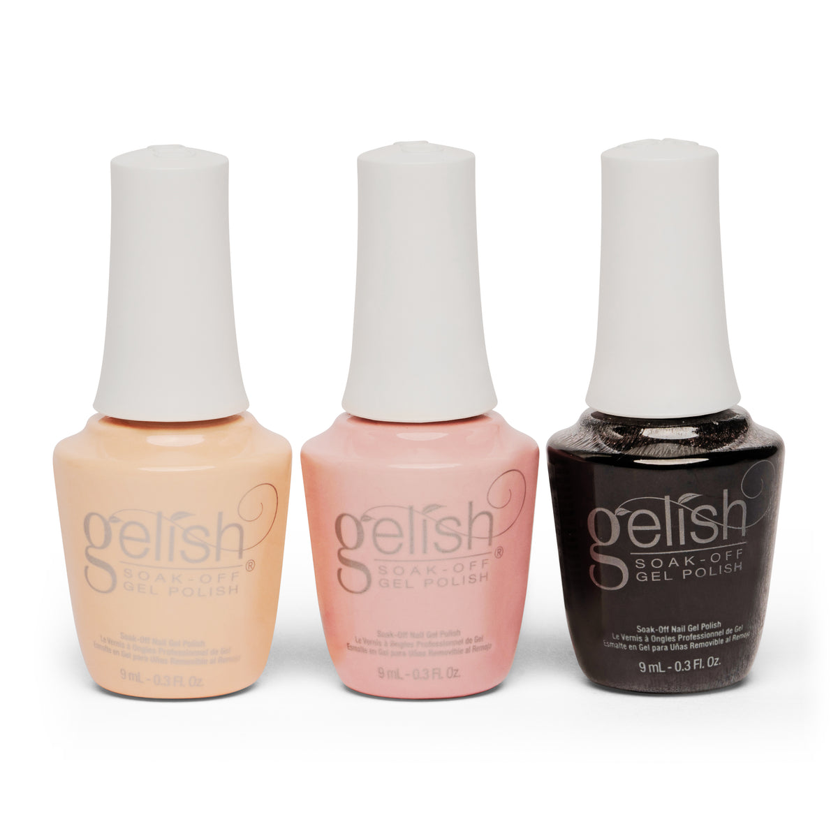 Gelish Mini Core Classic Gel Nail Polish Set w/ 110 Stiletto Tips & LED Light
