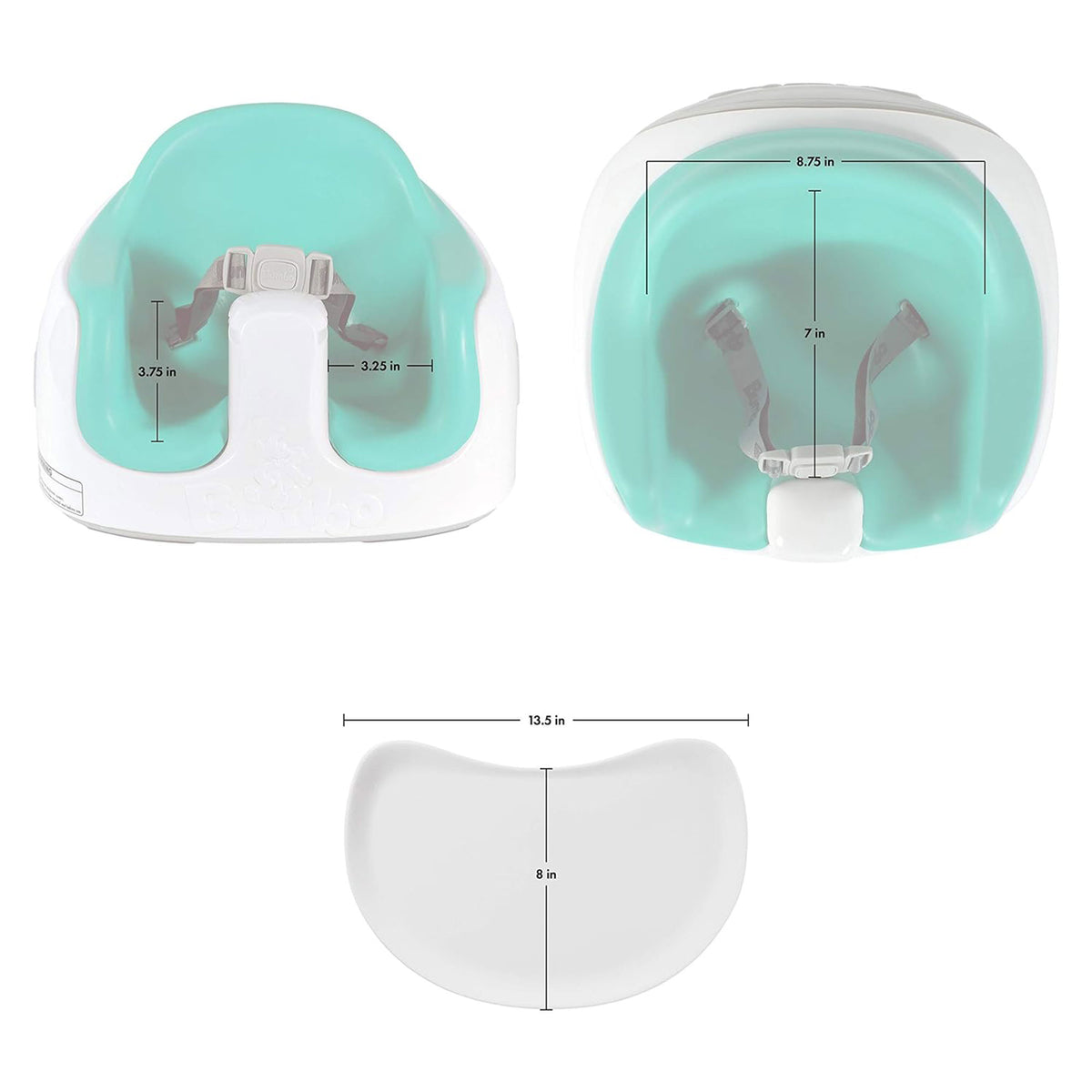 Bumbo Baby Toddler Adjustable 3-in-1 Booster Seat/High Chair and Tray, Aqua - VMInnovations
