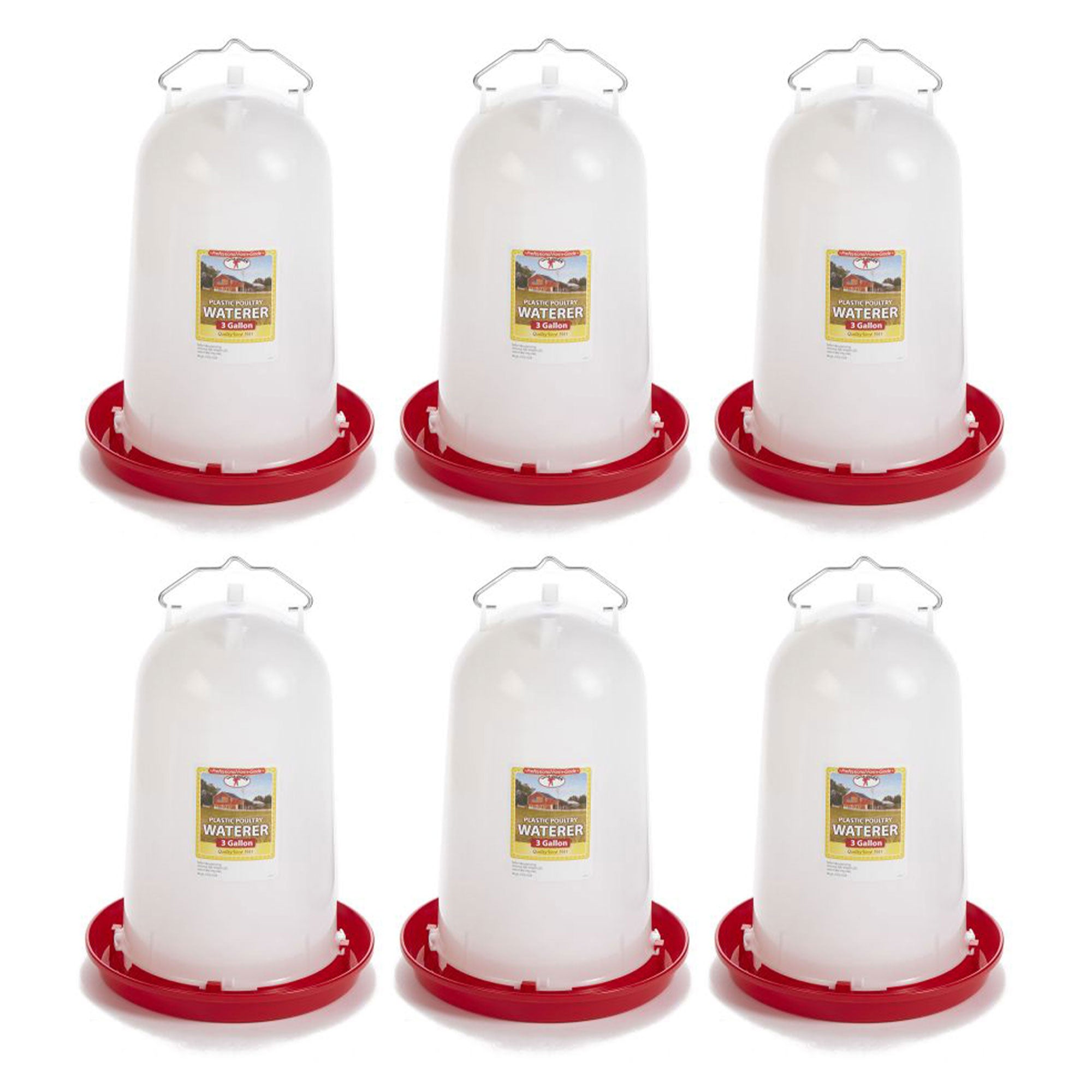 Little Giant 3-Gallon Heavy-Duty Plastic Gravity Fed Poultry Waterer (6 Pack)