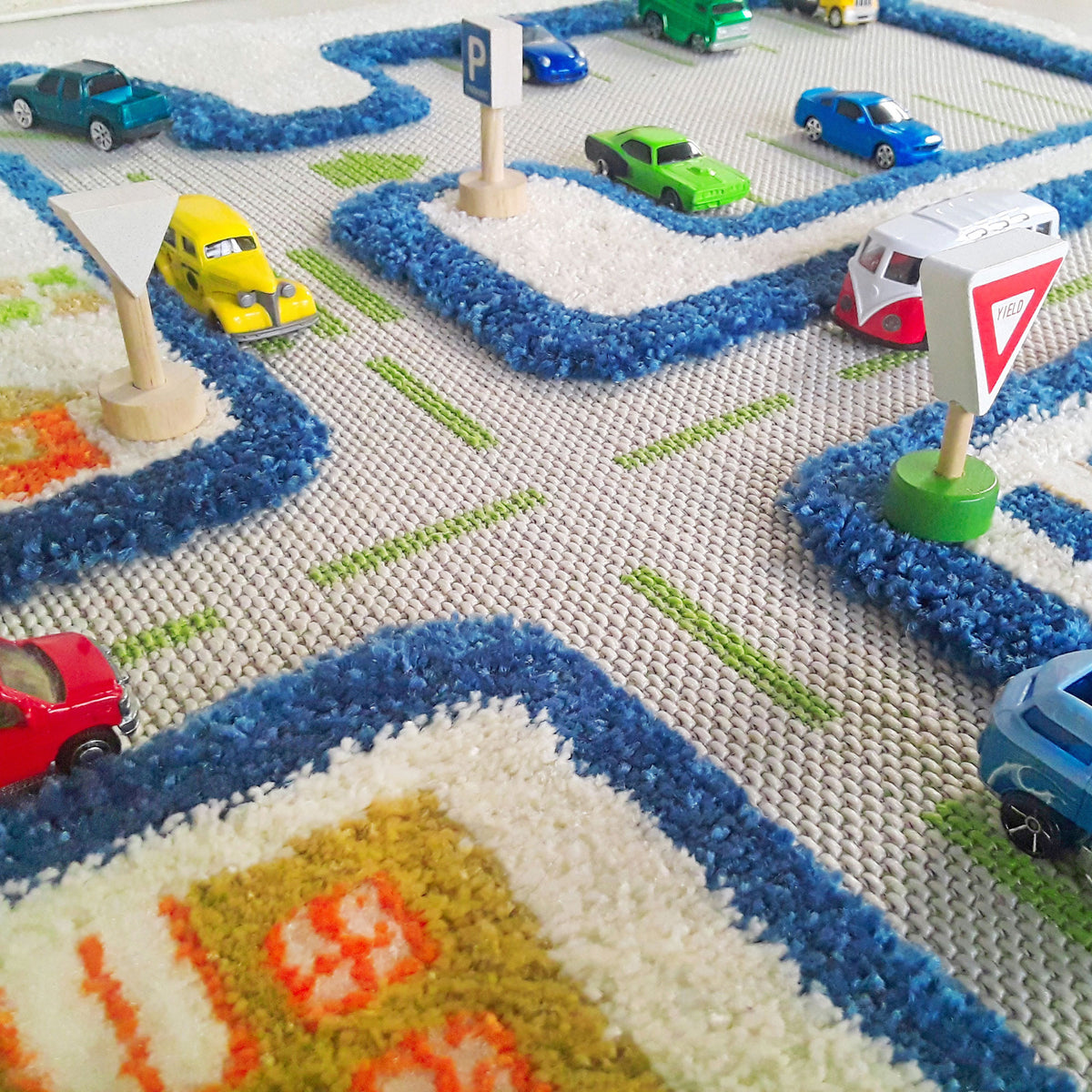 IVI 3D Play Carpets 59 x 39 Inch Traffic Educational Toddler Mat Rug, Medium - VMInnovations