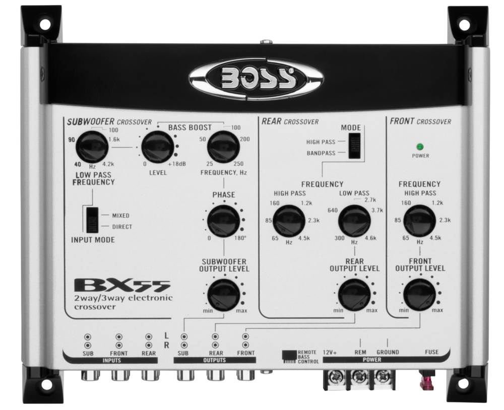 BOSS BX55 2/3 Way Electronic Crossover Bass w/ Remote & Stereo Equalizer Preamp